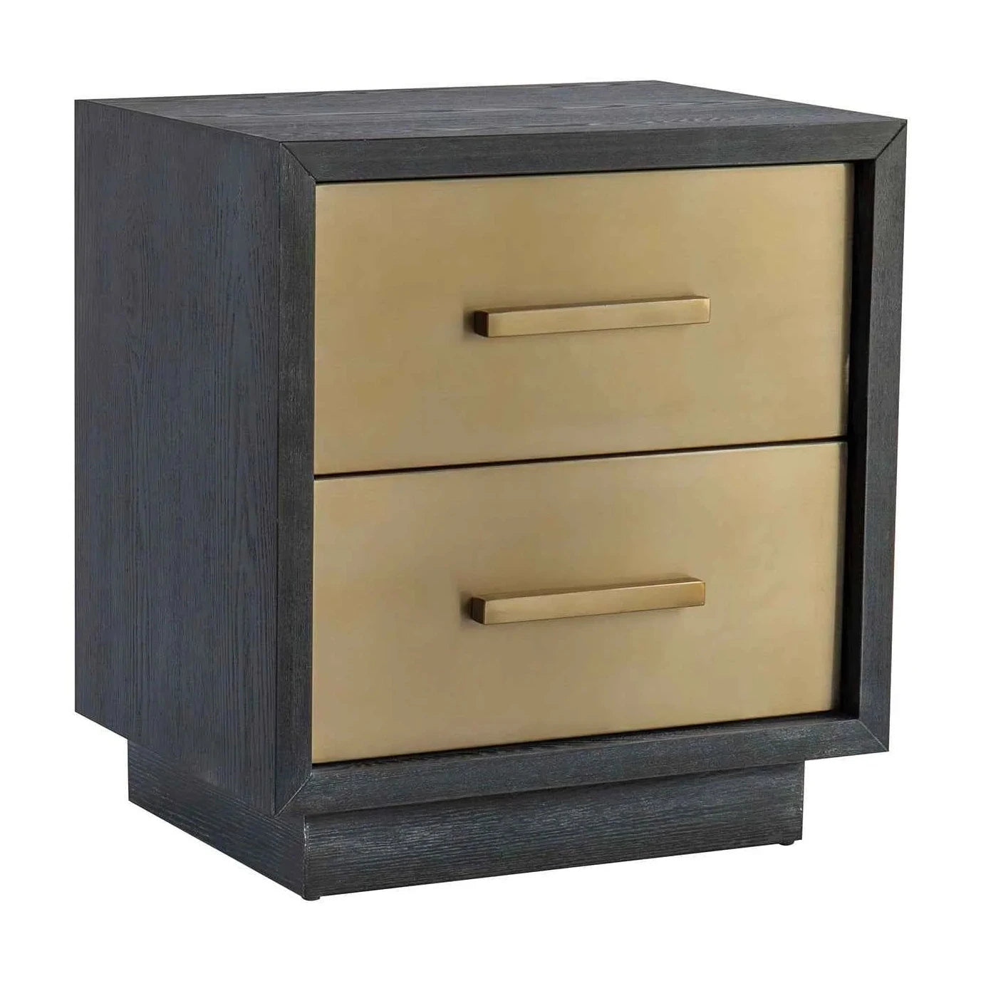 Camden Ebony Wood & Brushed Brass Bedside Table II