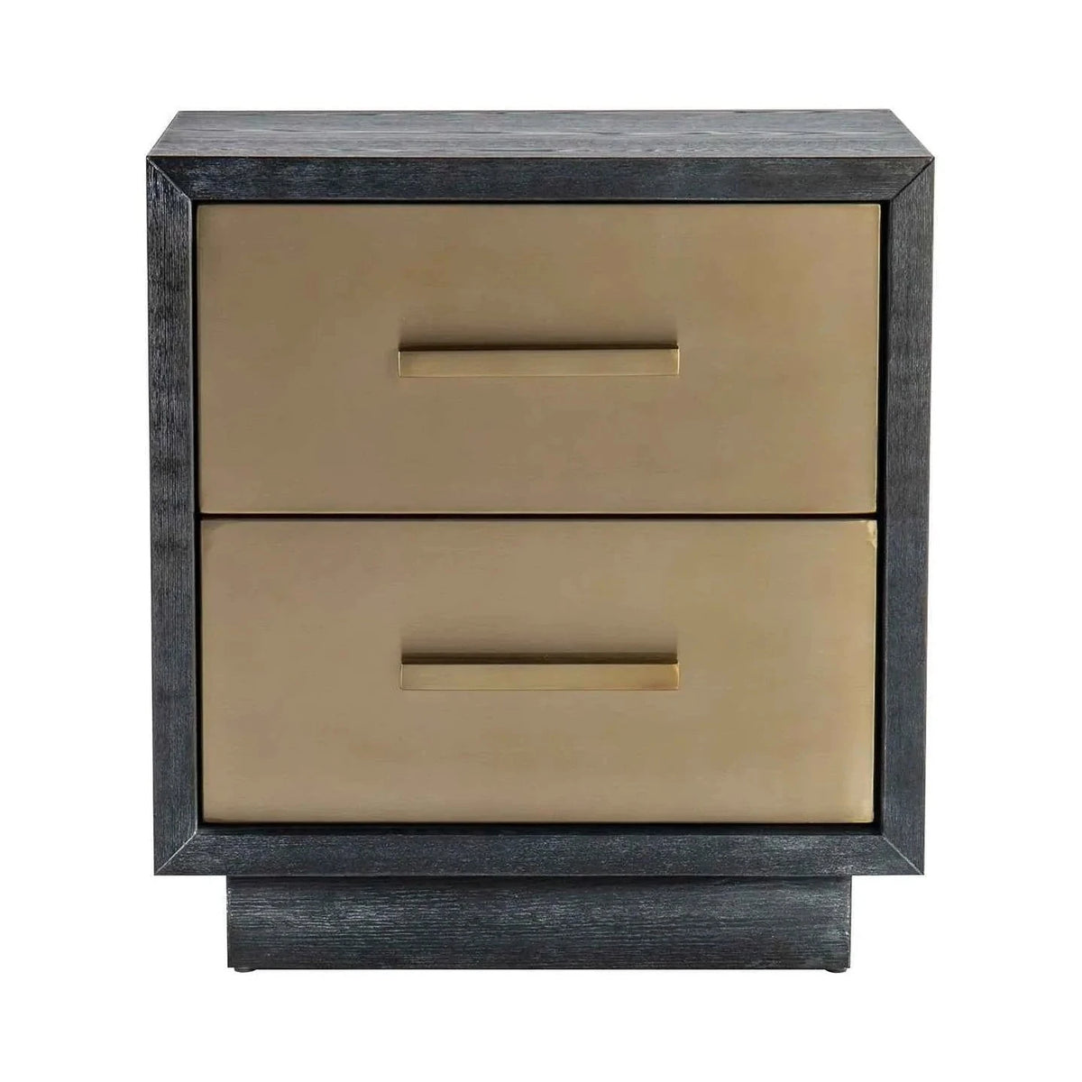 Camden Ebony Wood & Brushed Brass Bedside Table II