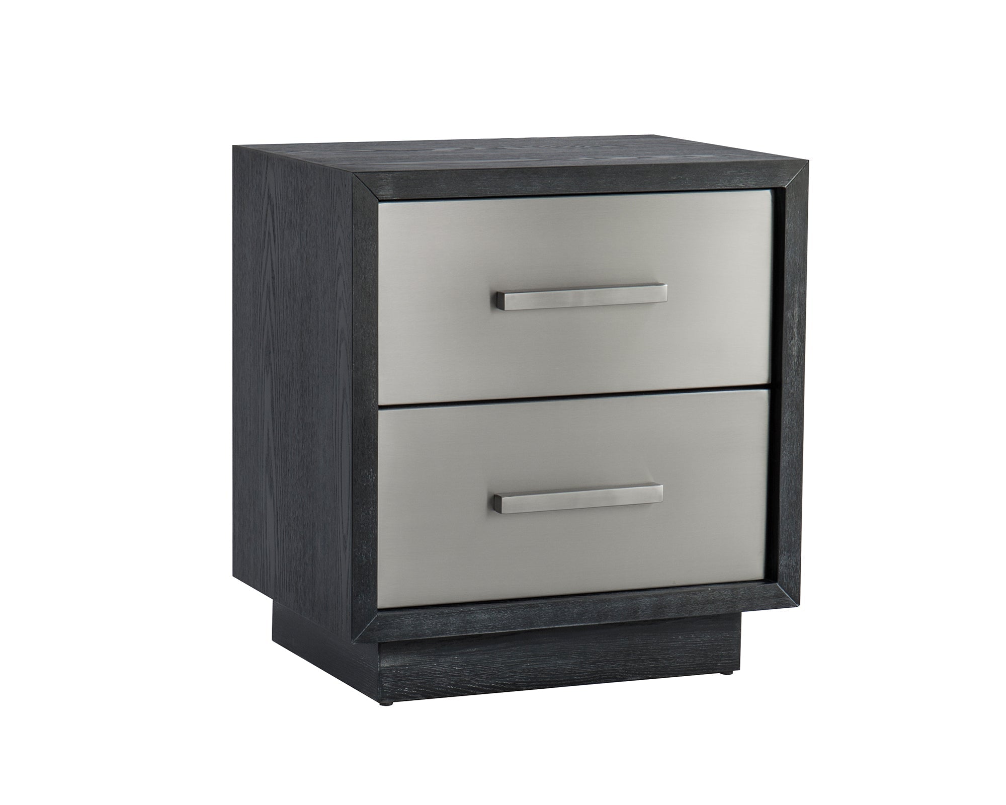 Camden Bedside Table I - Ebony Ash & Stainless Steel