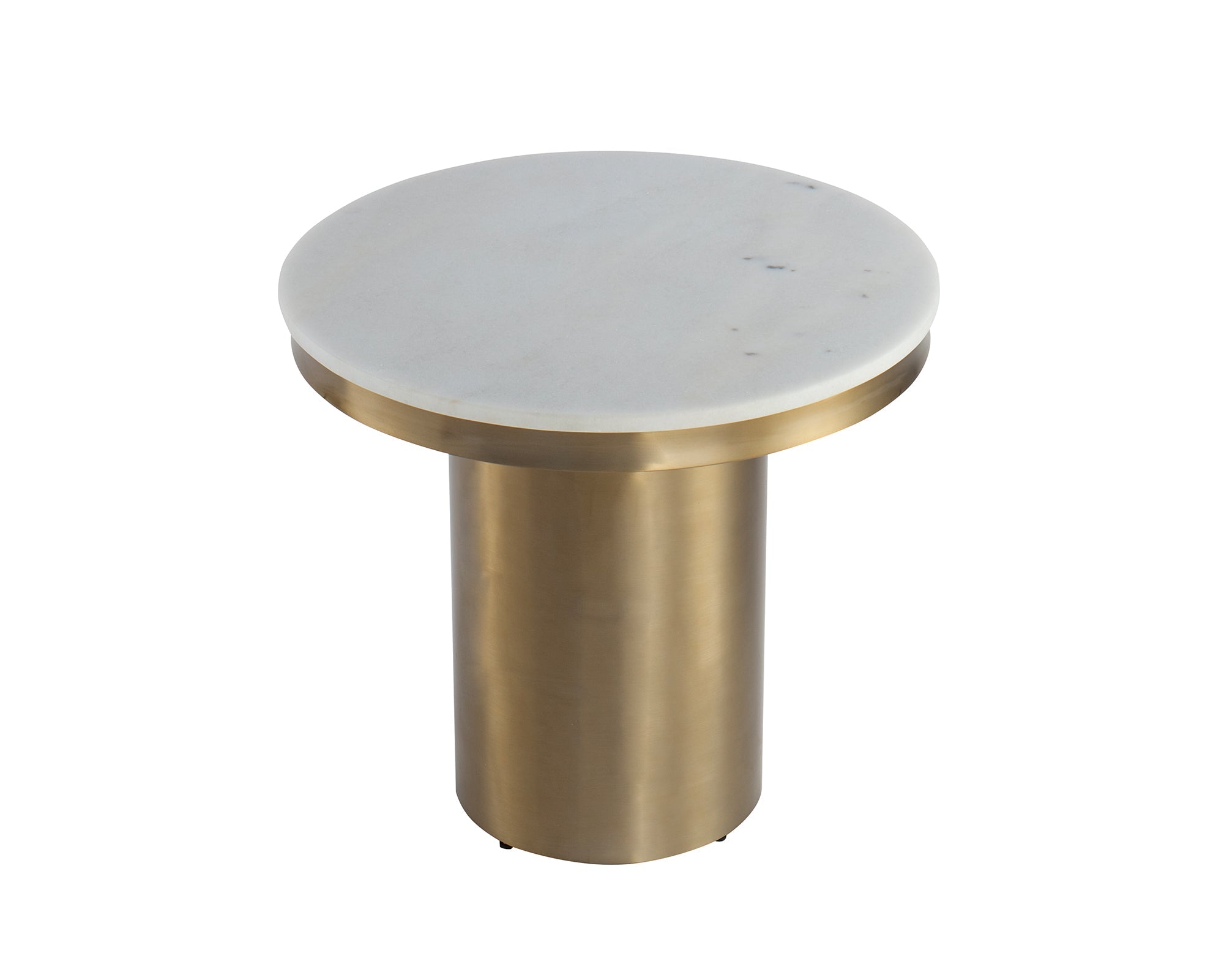 Camden Side Table - White Marble & Brushed Brass