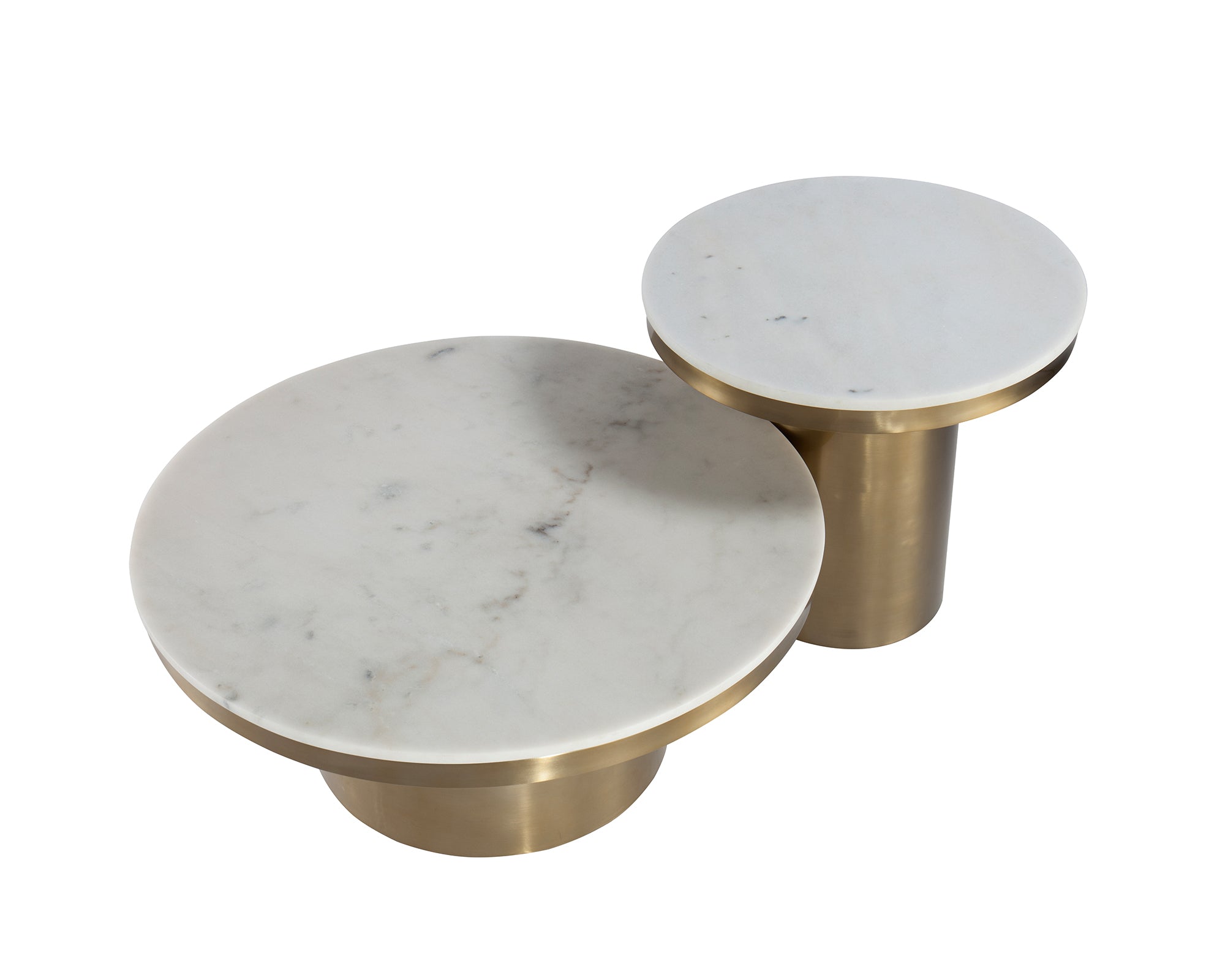 Camden Side Table - White Marble & Brushed Brass