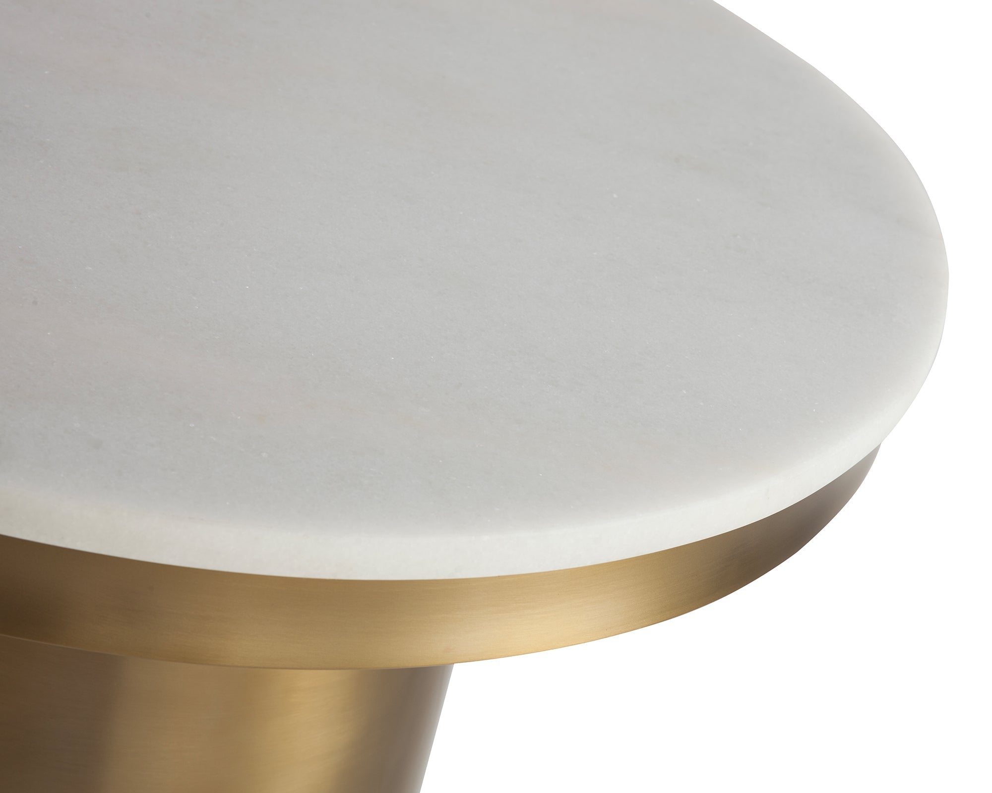 Camden Side Table - White Marble & Brushed Brass