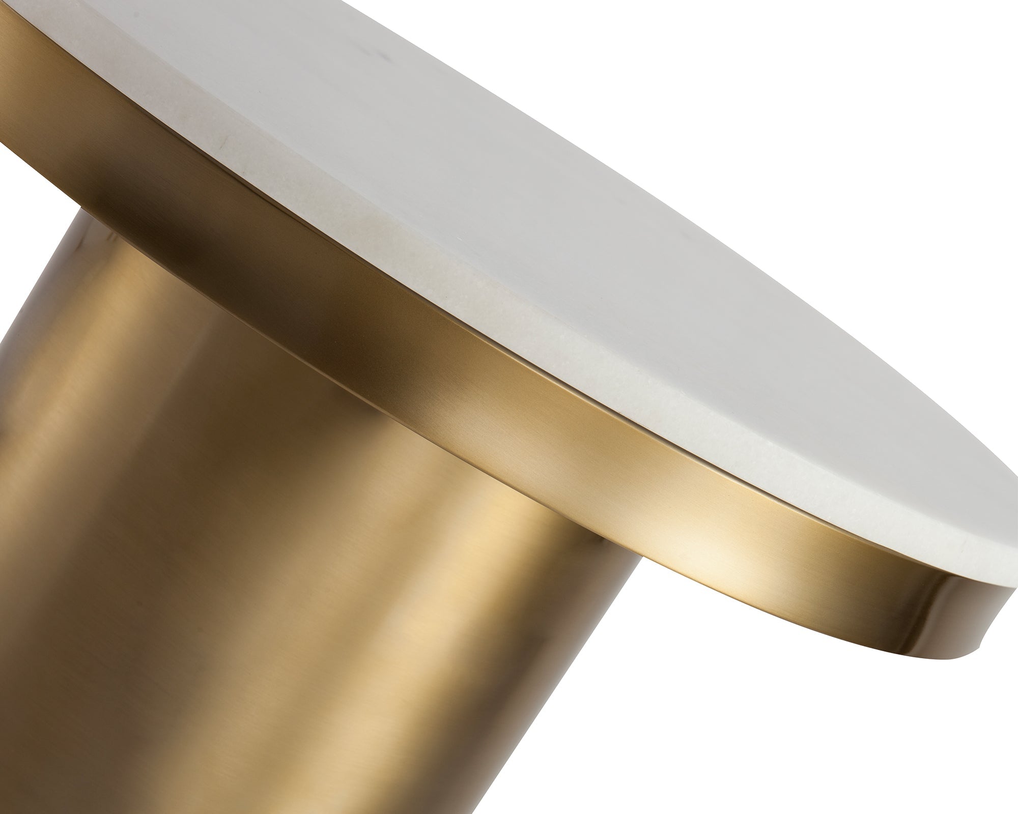 Camden Side Table - White Marble & Brushed Brass