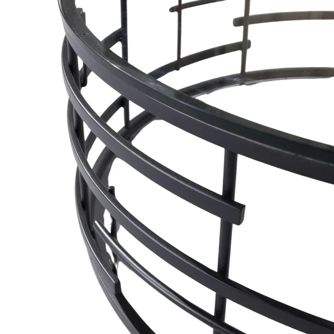 Viena Side Table - Clear Glass/Black