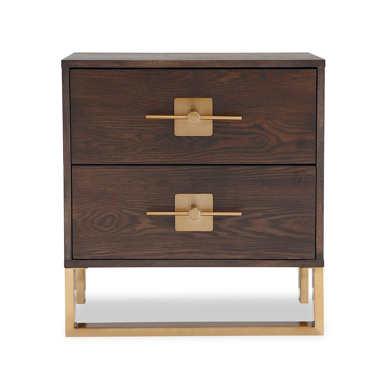 Ophir 2 Drawers Dark Brown Ash Bedside Table