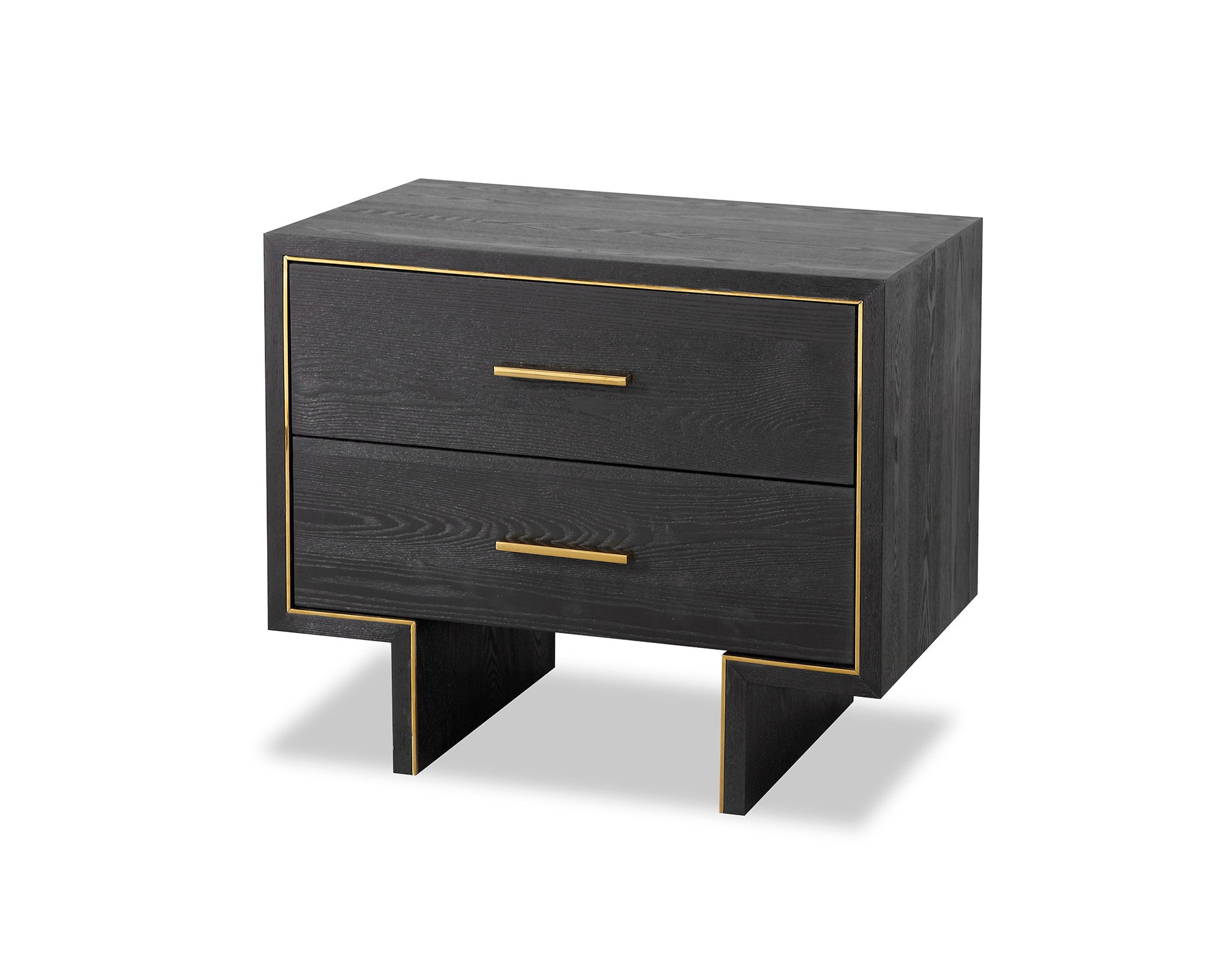 Tigur Bedside Table - Black Ash Wood