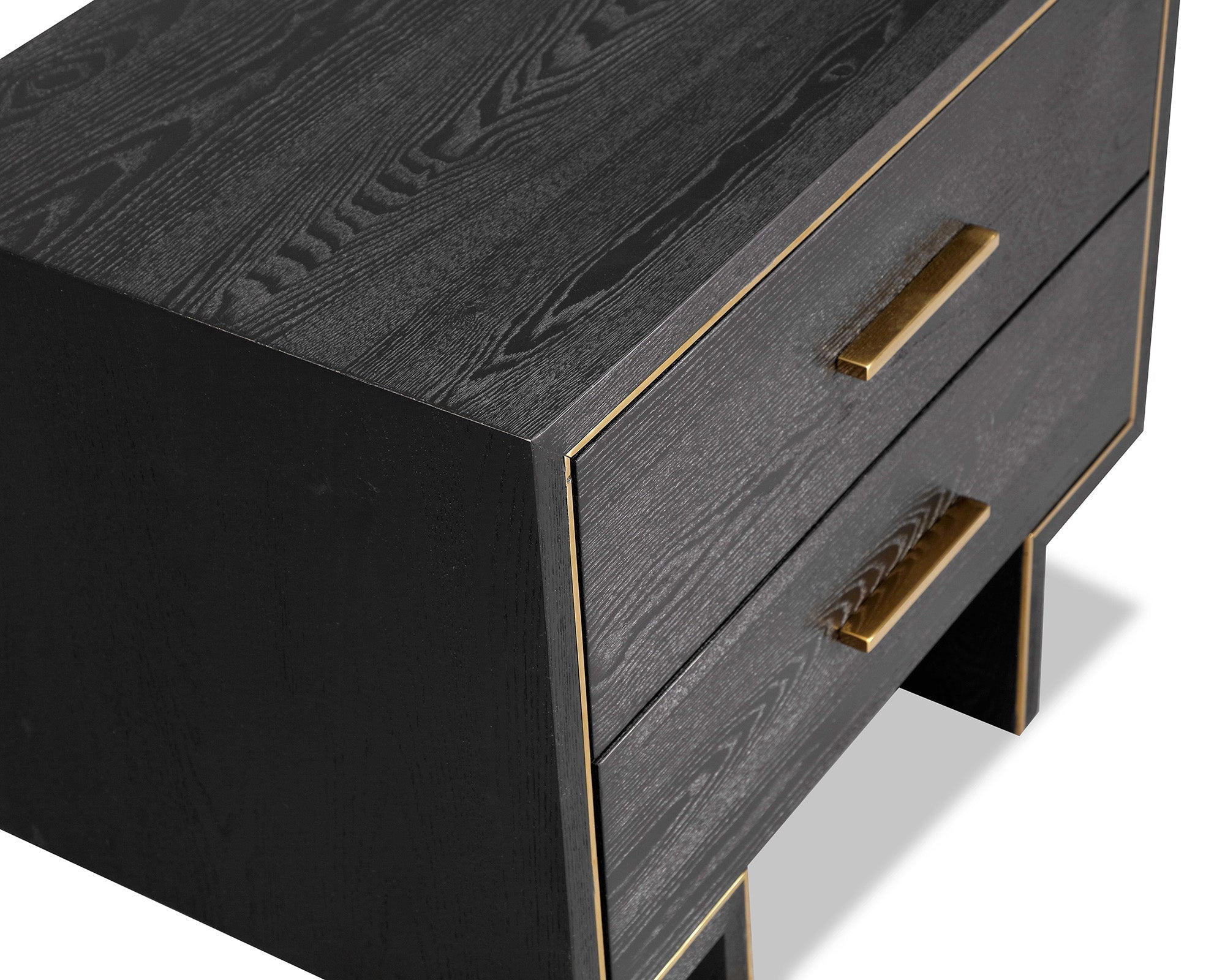 Tigur Bedside Table - Black Ash Wood
