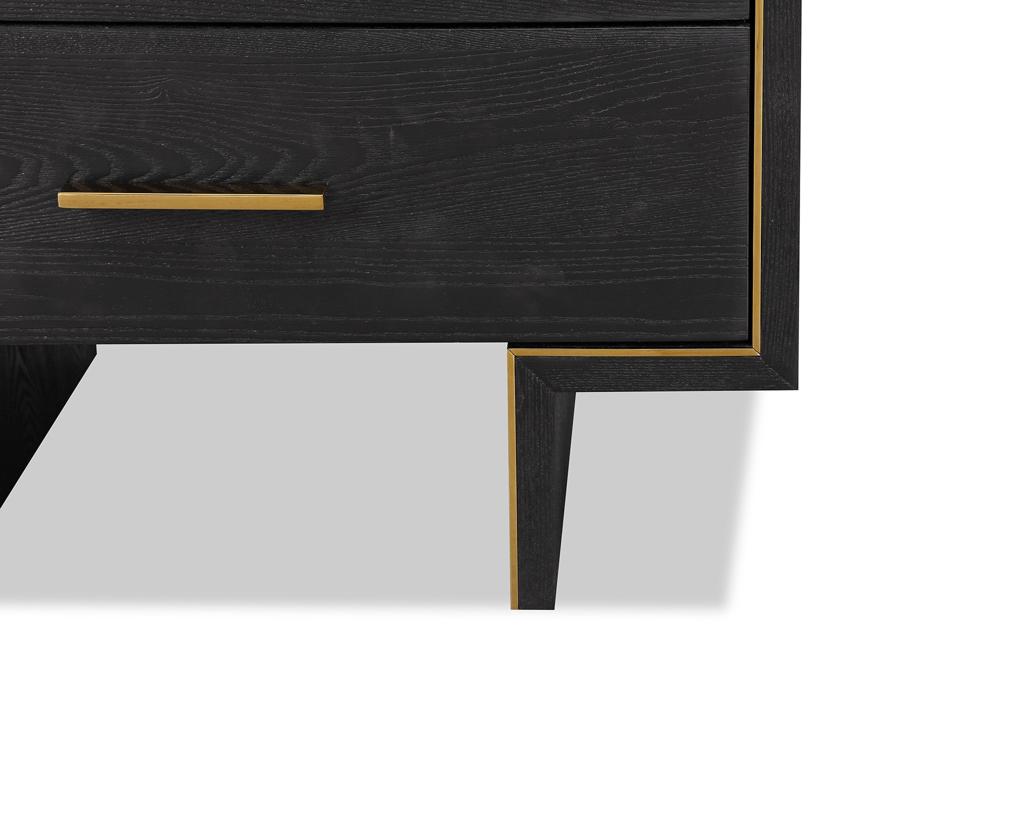 Tigur Bedside Table - Black Ash Wood