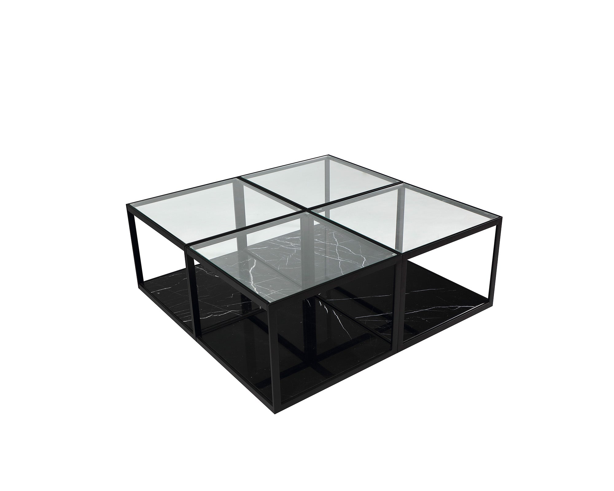 Tamon Coffee Table set of 2 - Black Marble