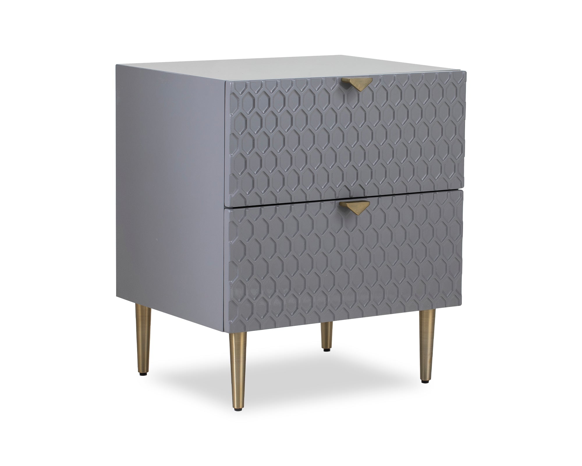 Bolero Bedside Table - Grey High Gloss