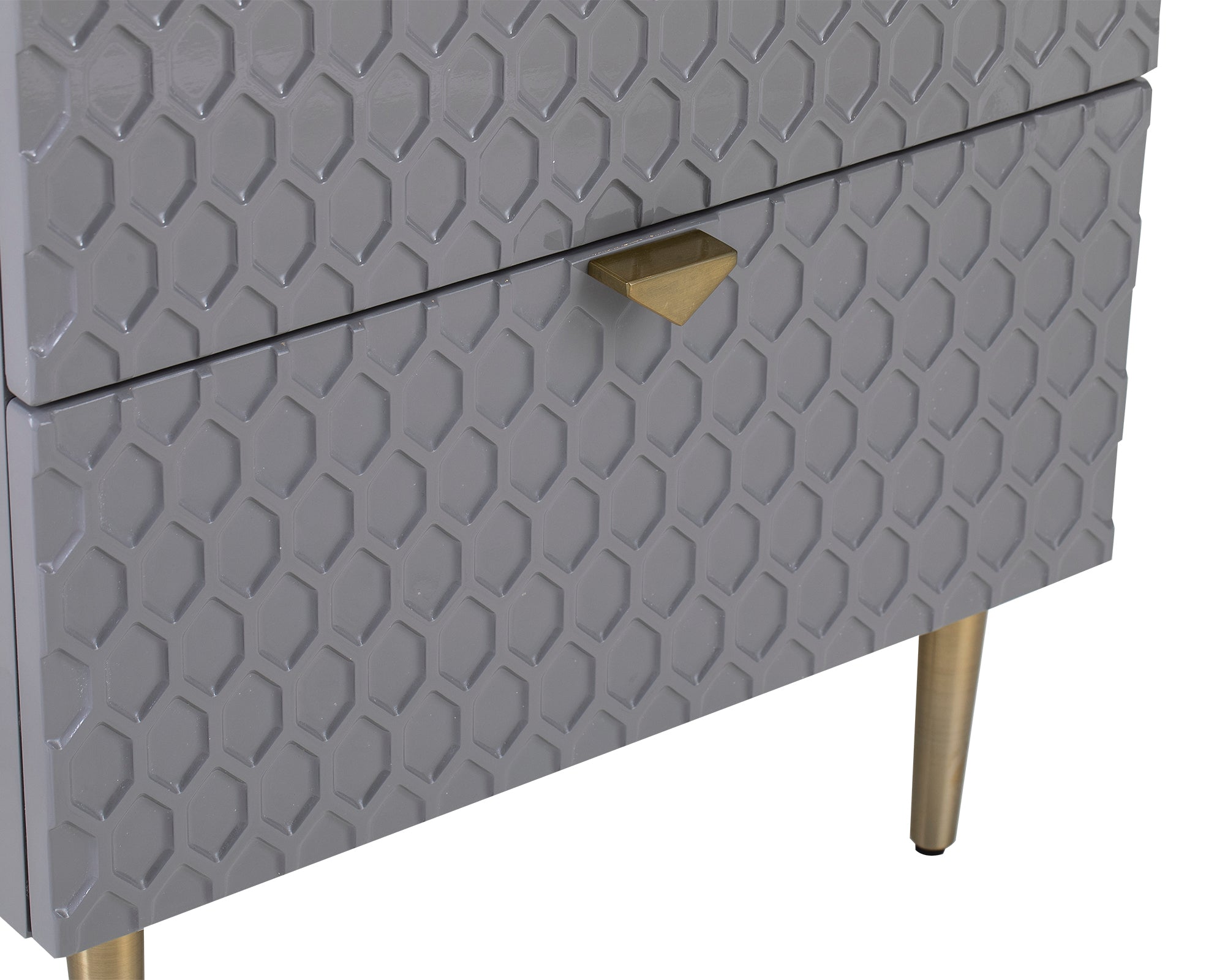 Bolero Bedside Table - Grey High Gloss