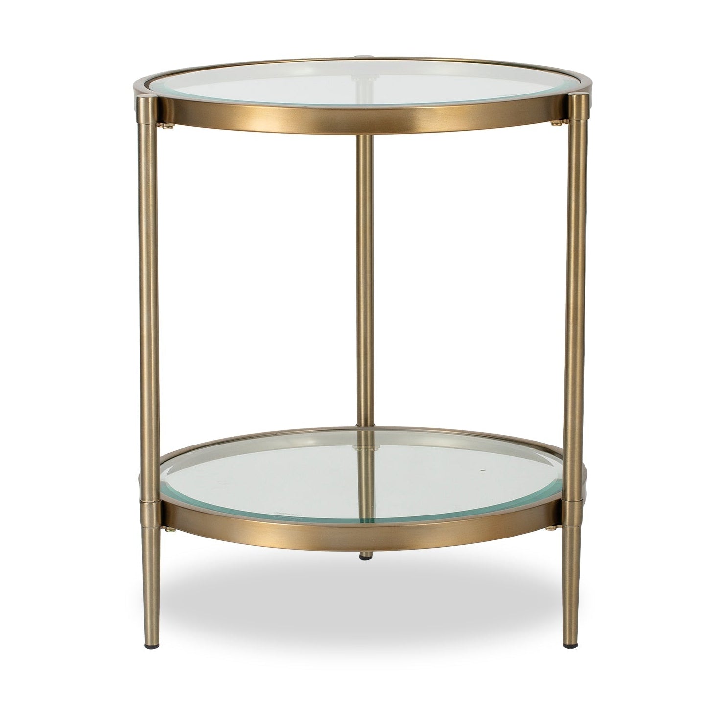 Adlon Brushed Brass & Clear Glass Side Table