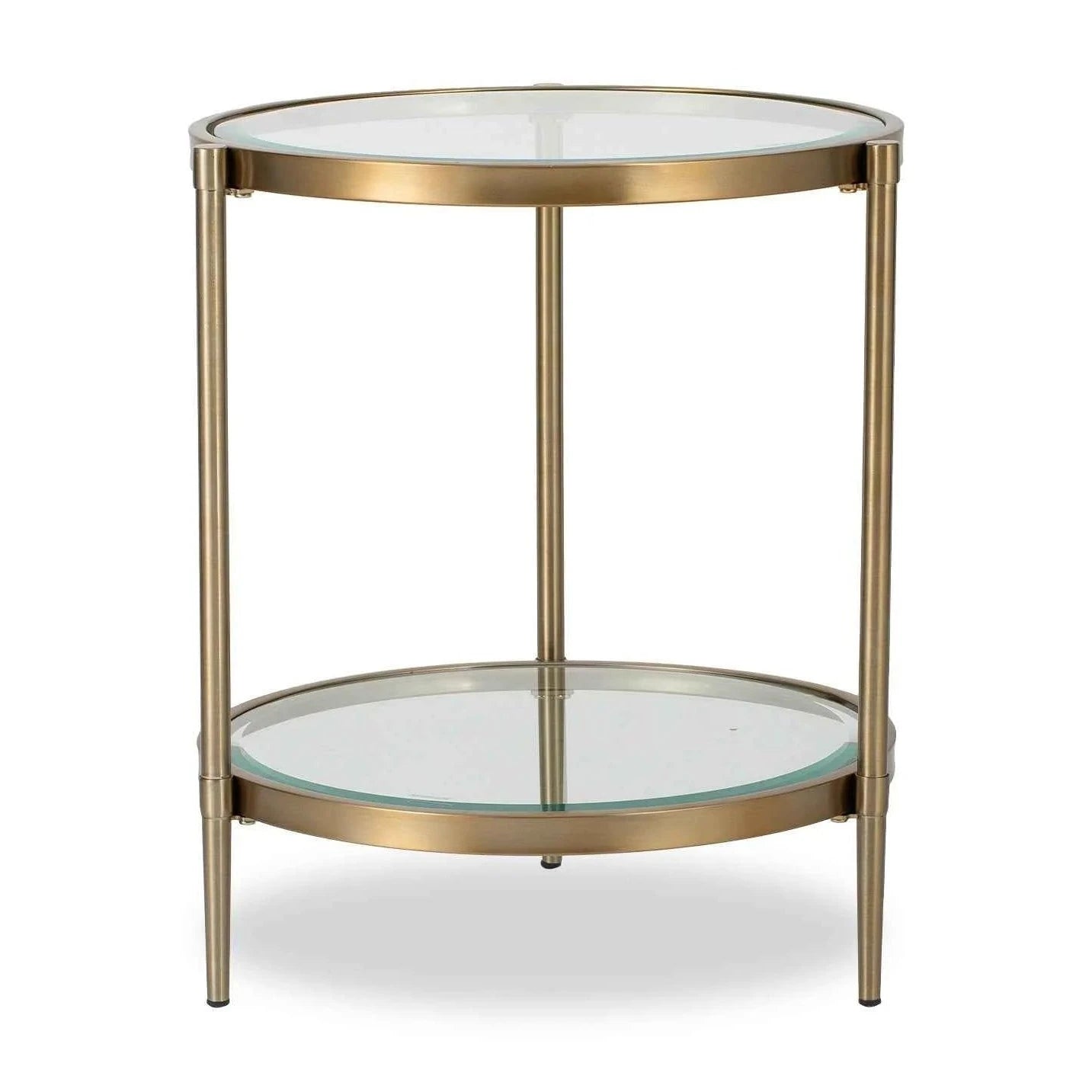 Adlon Brushed Brass & Clear Glass Side Table