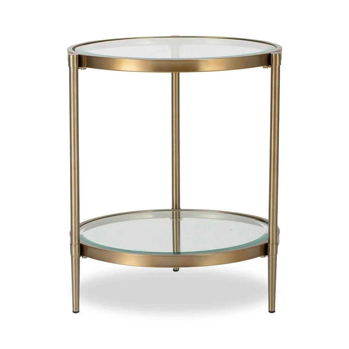 Adlon Brushed Brass & Clear Glass Side Table