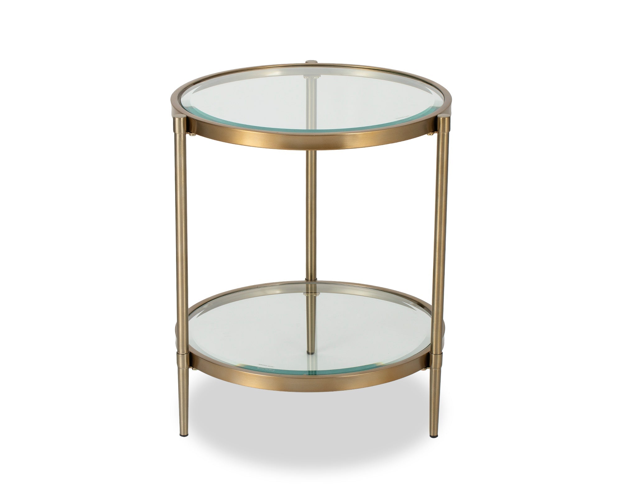 Adlon Side Table - Brushed Brass & Clear Glass