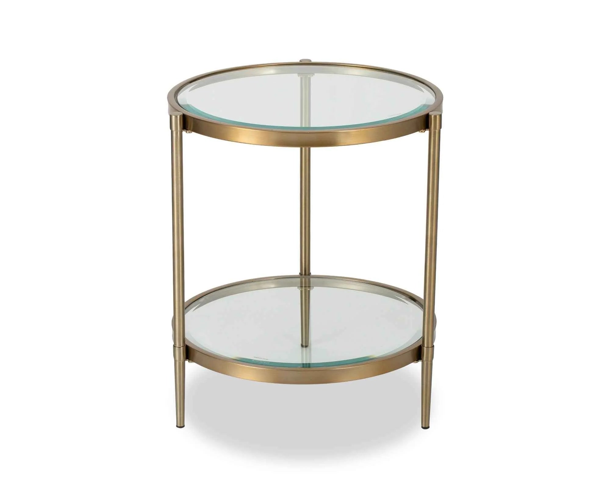 Adlon Brushed Brass & Clear Glass Side Table