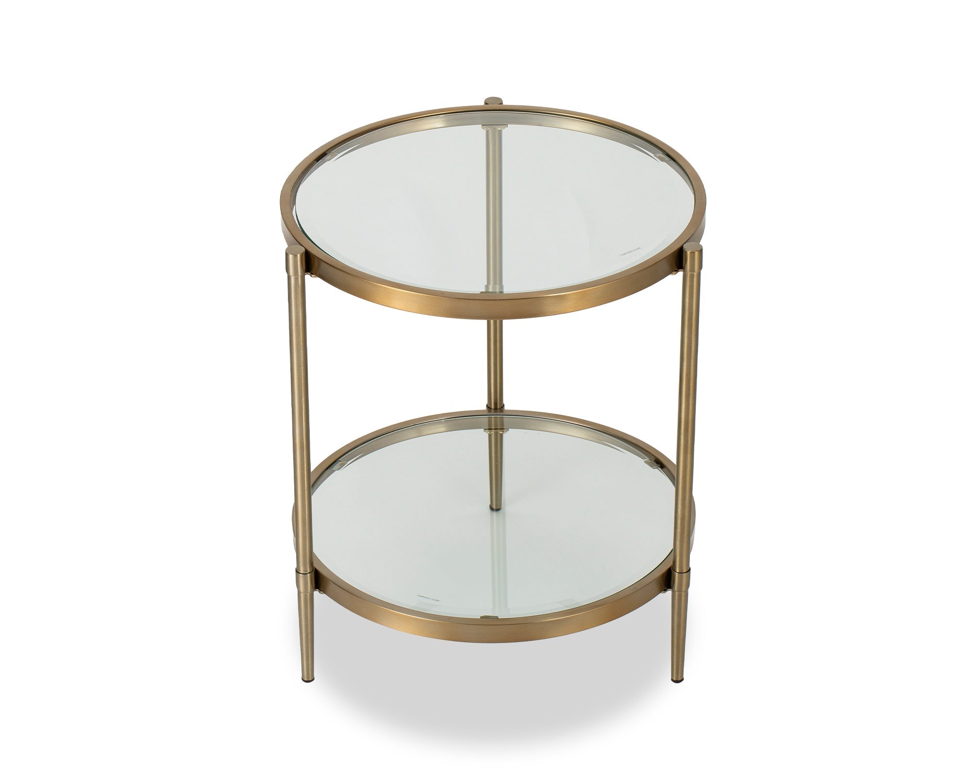 Adlon Side Table - Brushed Brass & Clear Glass