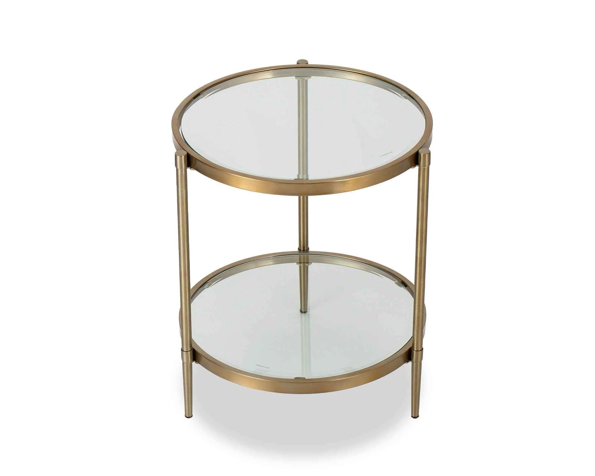Adlon Brushed Brass & Clear Glass Side Table