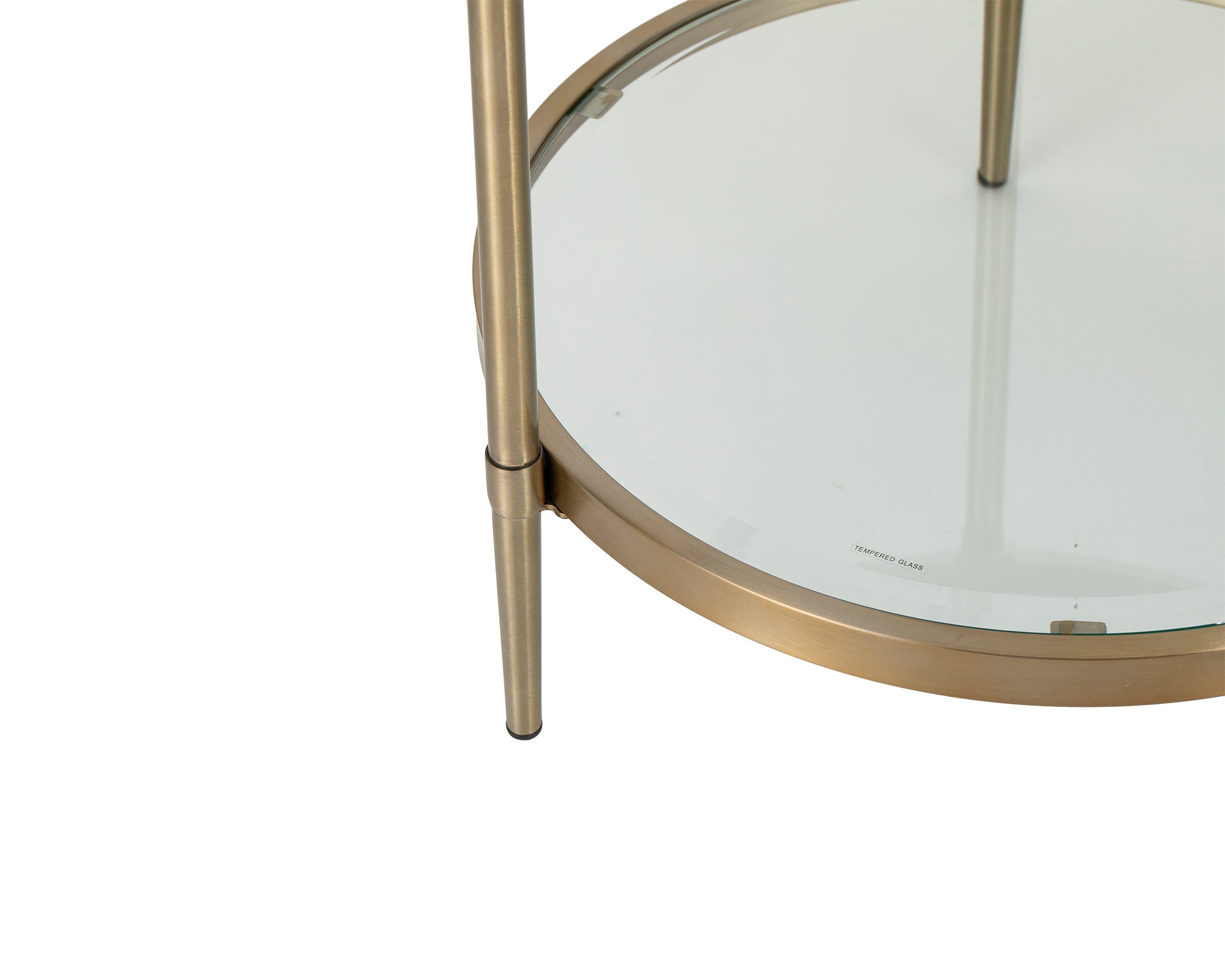 Adlon Side Table - Brushed Brass & Clear Glass