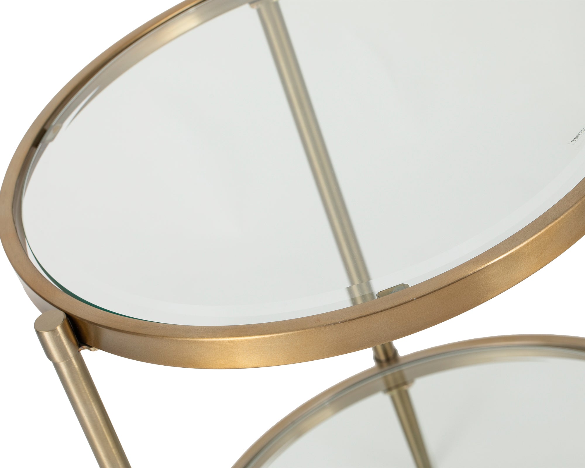 Adlon Side Table - Brushed Brass & Clear Glass