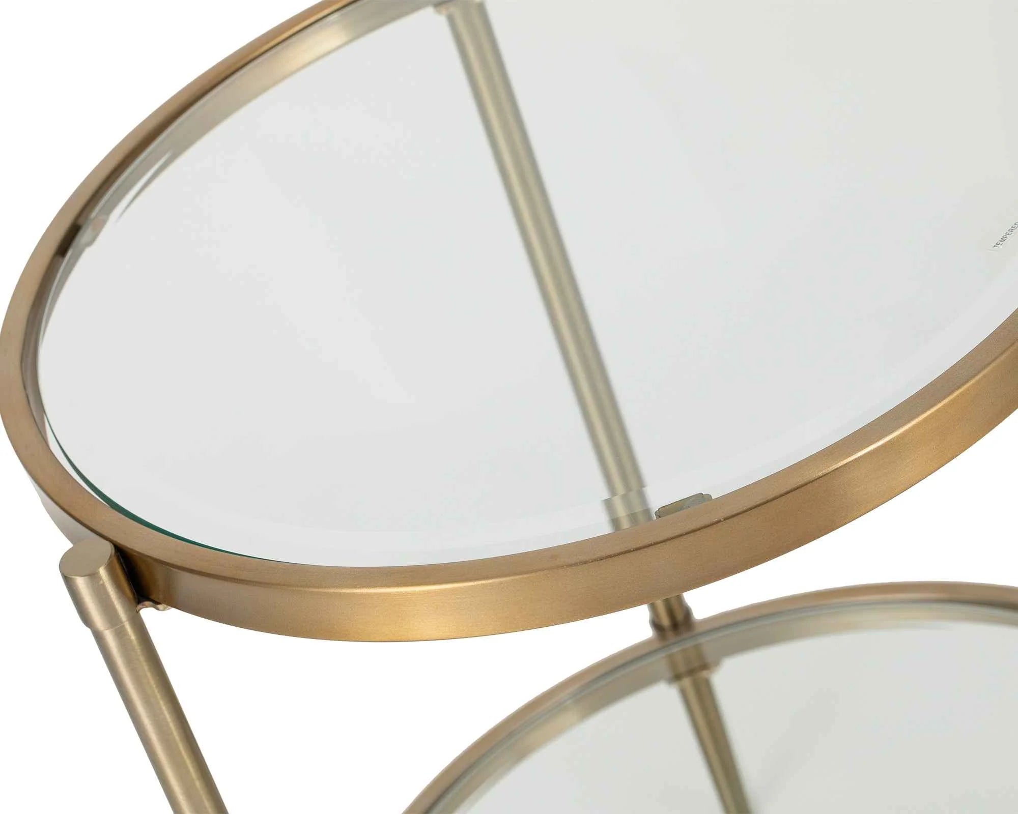 Adlon Brushed Brass & Clear Glass Side Table