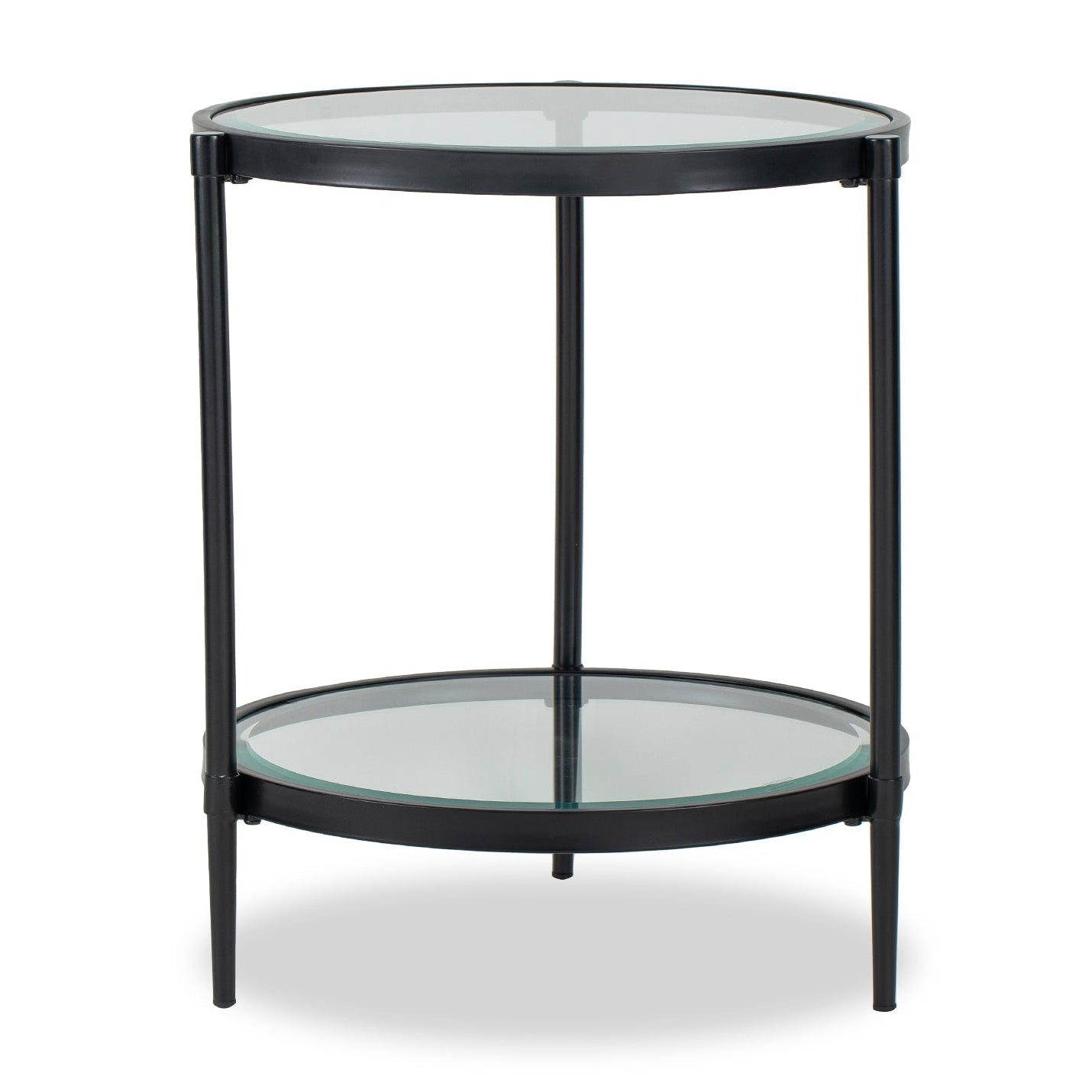 Adlon Industrial Brown & Clear Glass Side Table