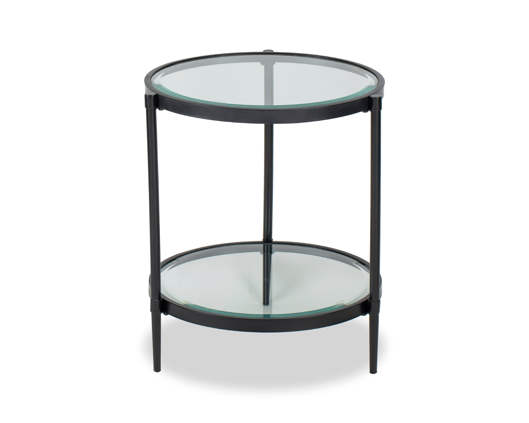 Adlon Side Table - Industrial Brown & Clear Glass