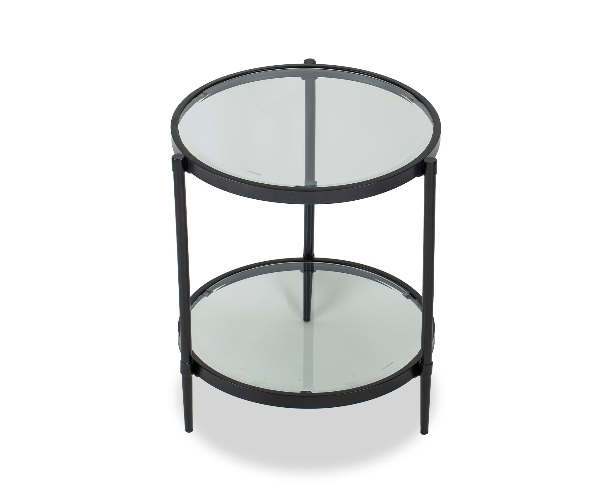 Adlon Side Table - Industrial Brown & Clear Glass