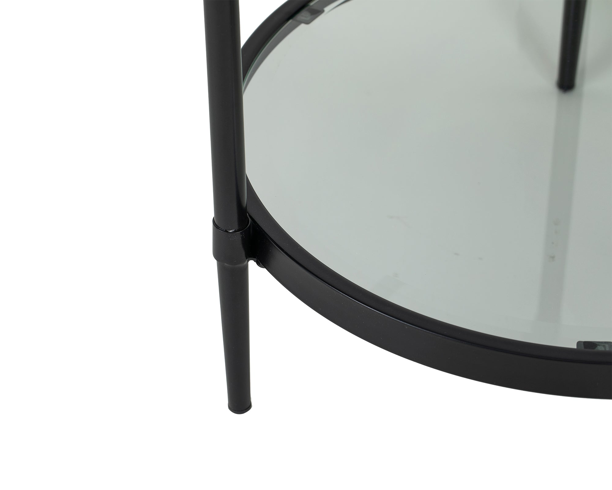 Adlon Side Table - Industrial Brown & Clear Glass