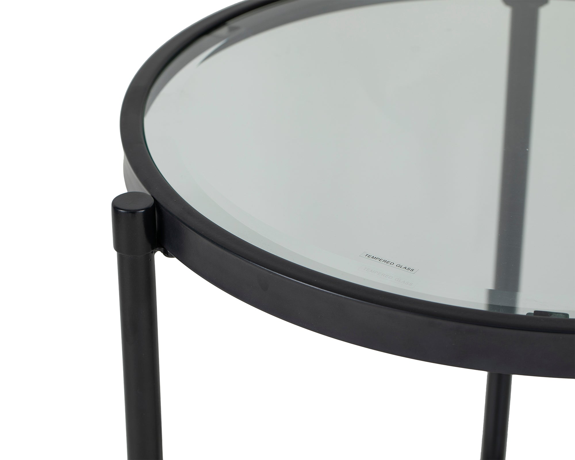 Adlon Side Table - Industrial Brown & Clear Glass