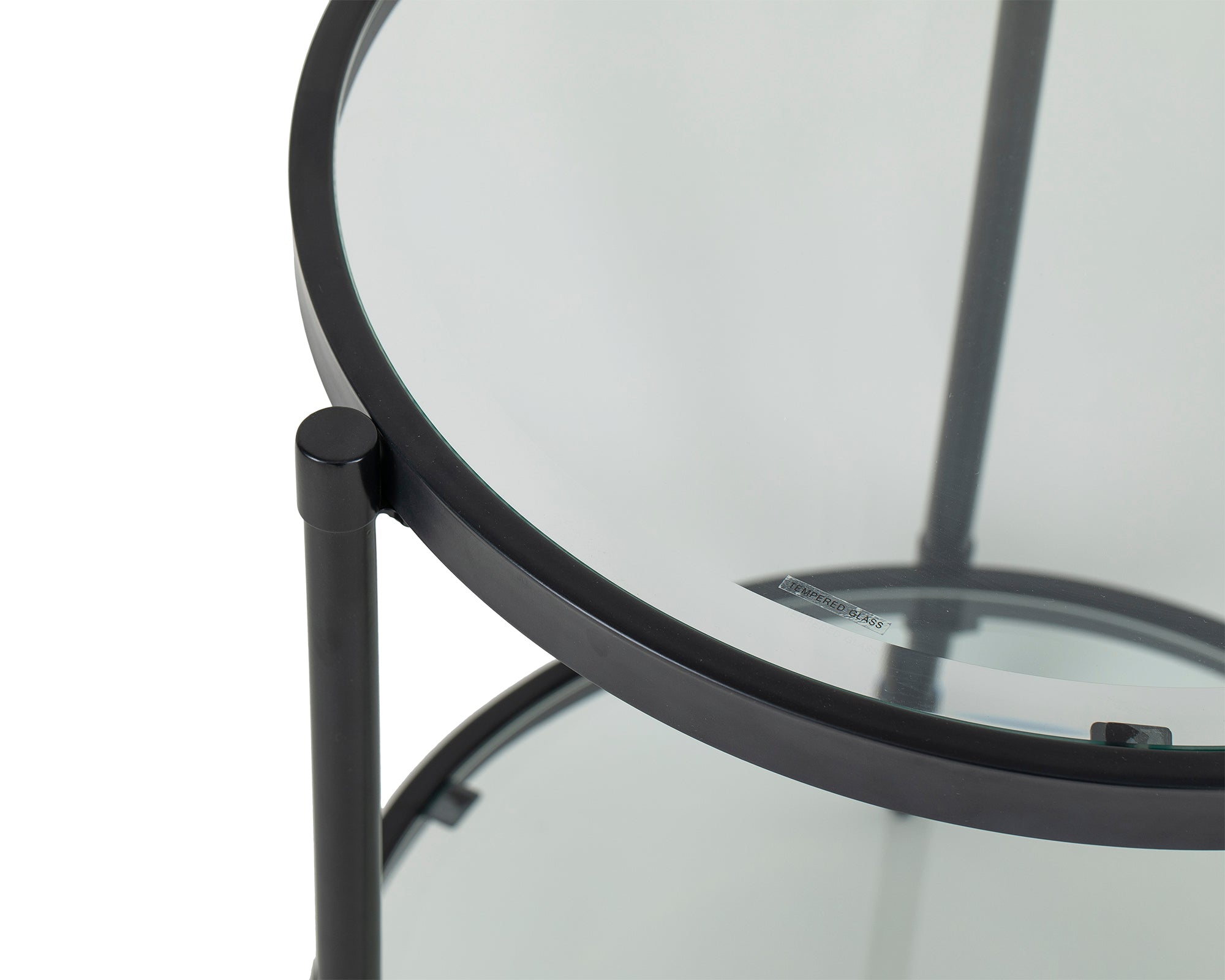 Adlon Side Table - Industrial Brown & Clear Glass