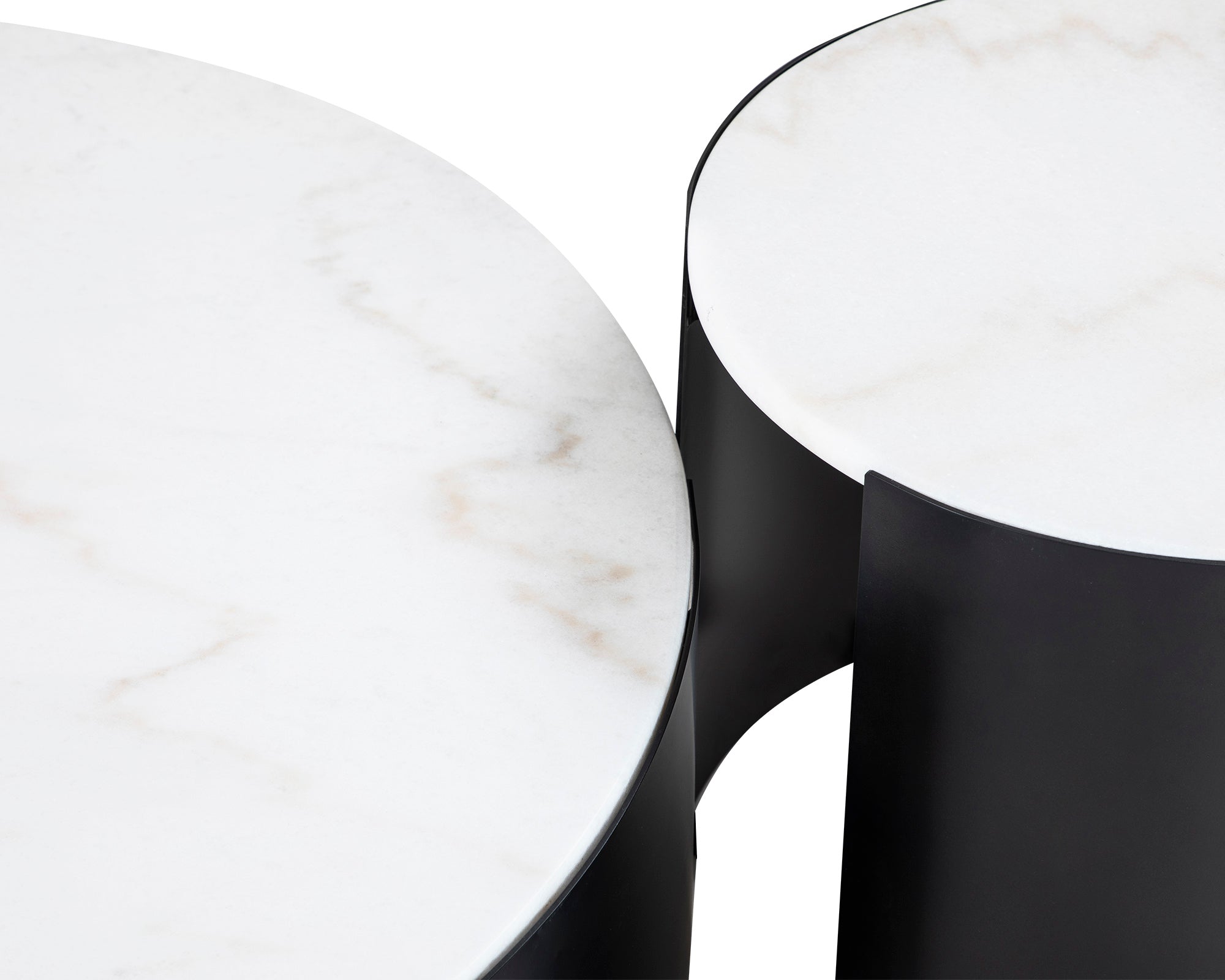 Samba Side Table - White Marble/Industrial Brown