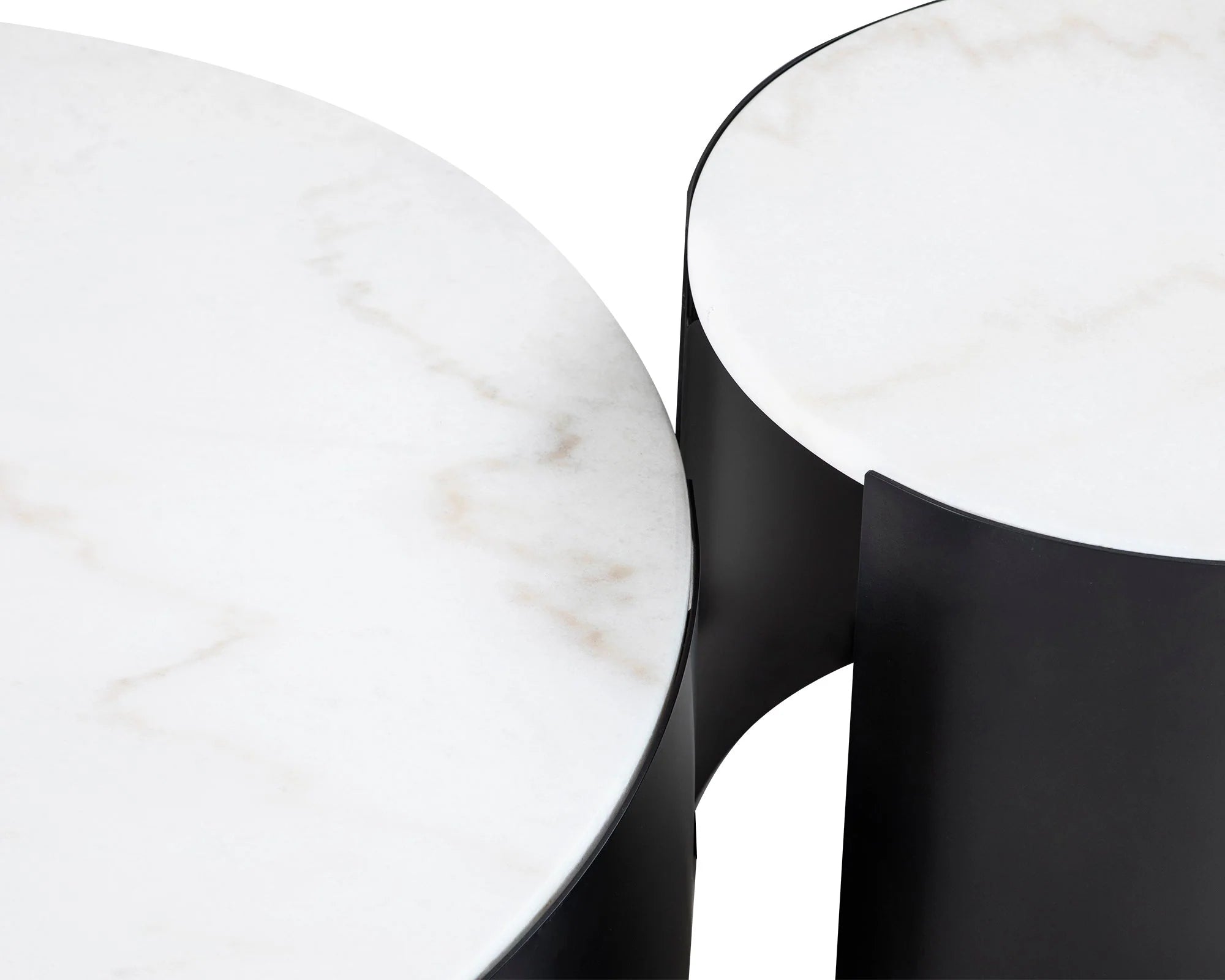 Samba White Marble & Industrial Brown Side Table