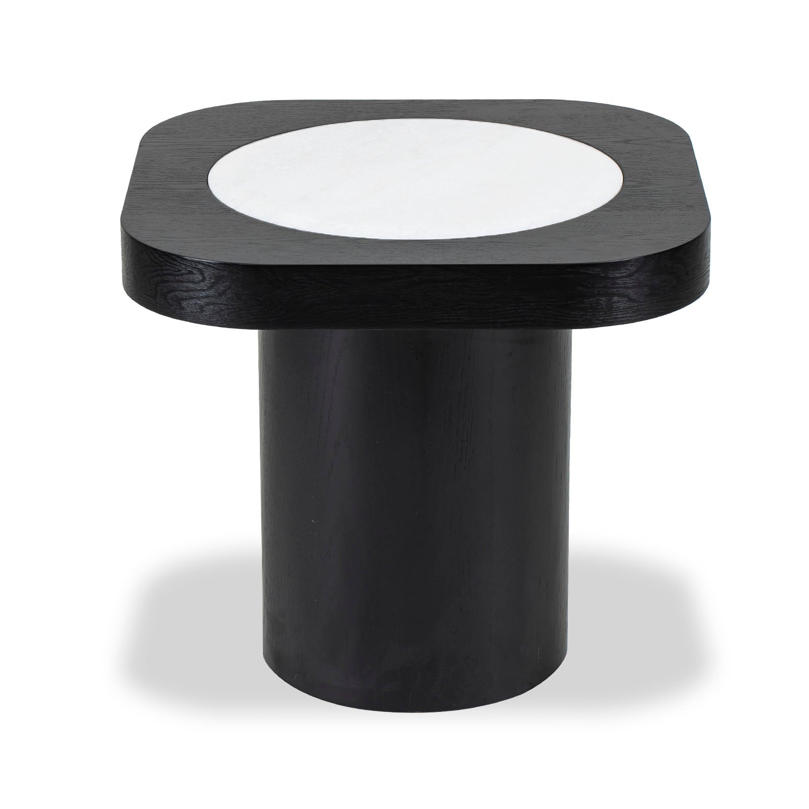 Mythos White Marble & Black Ash Side Table