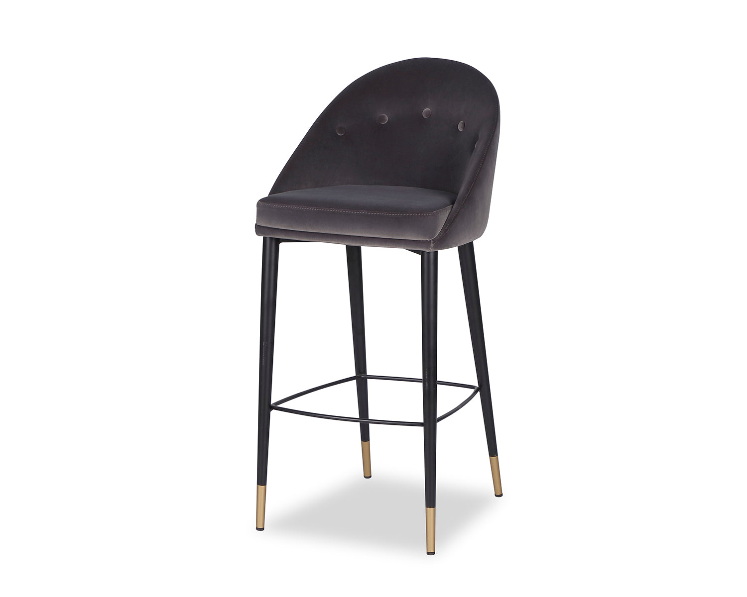 Arden Bar Stool - Gainsborough Nickel Grey Velvet