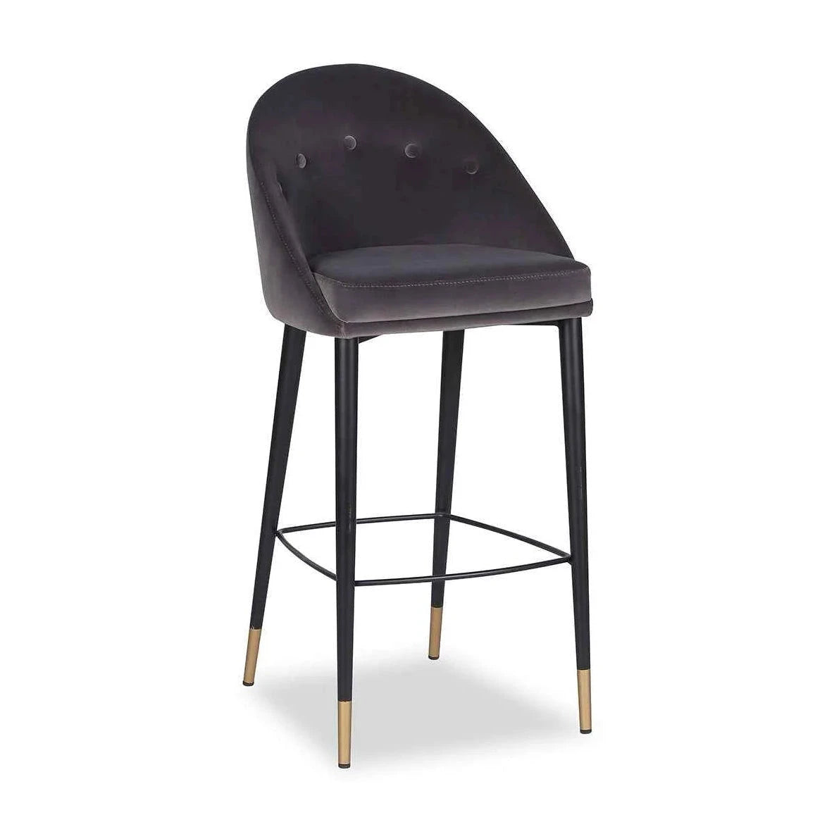 Arden Gainsborough Nickel Grey Velvet Bar Stool