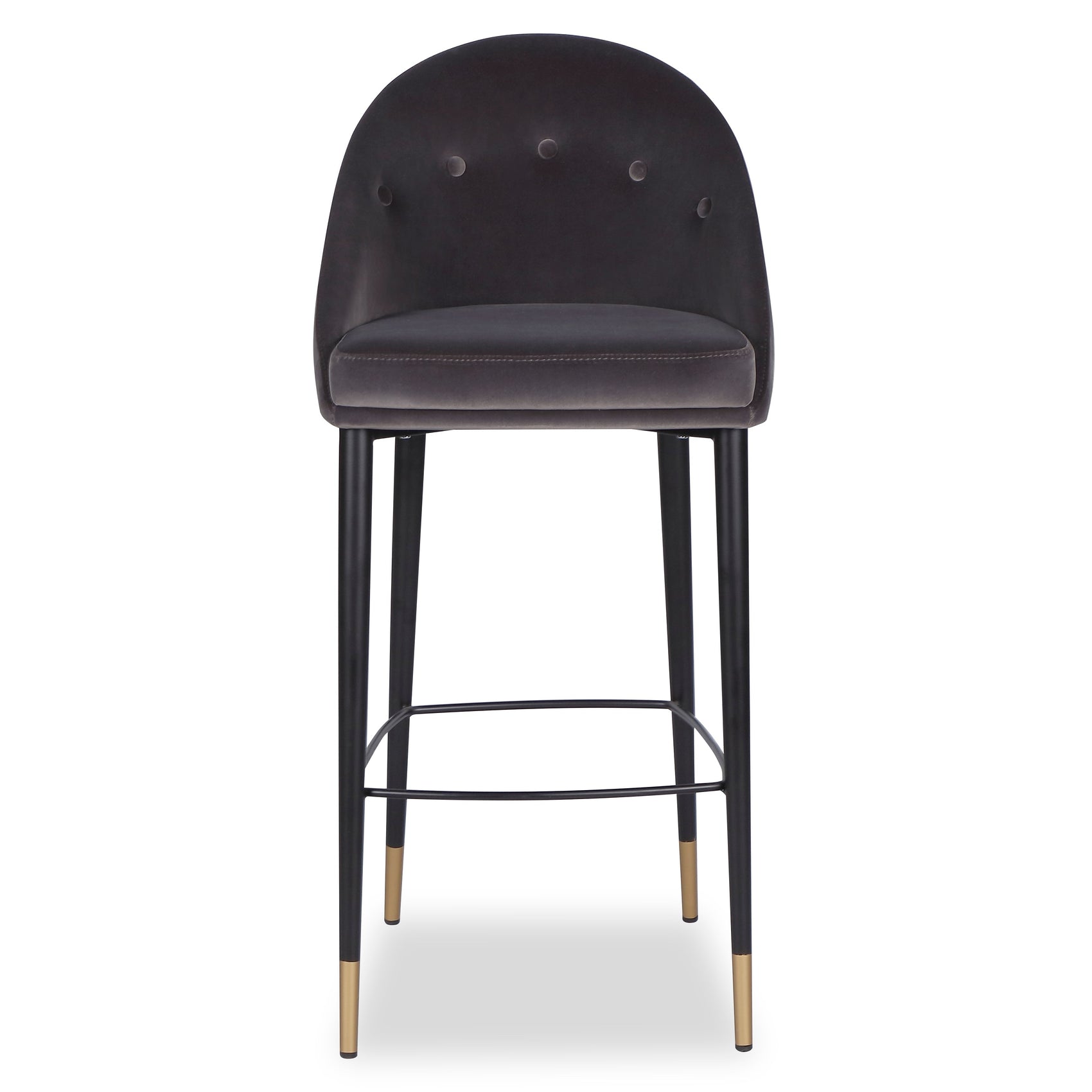 Arden Gainsborough Nickel Grey Velvet Bar Stool