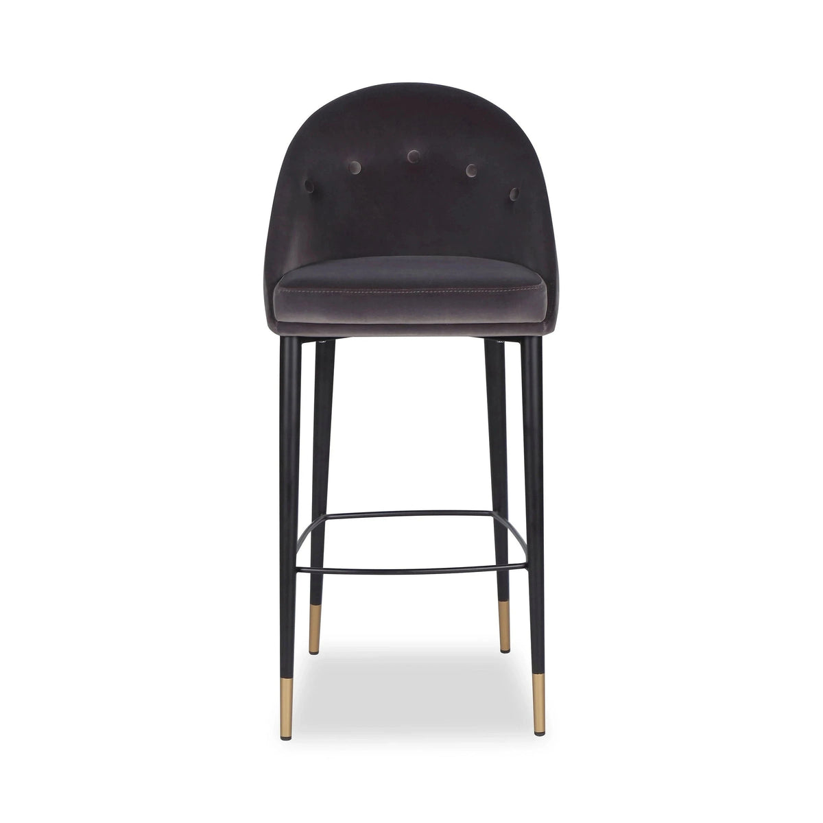Arden Gainsborough Nickel Grey Velvet Bar Stool