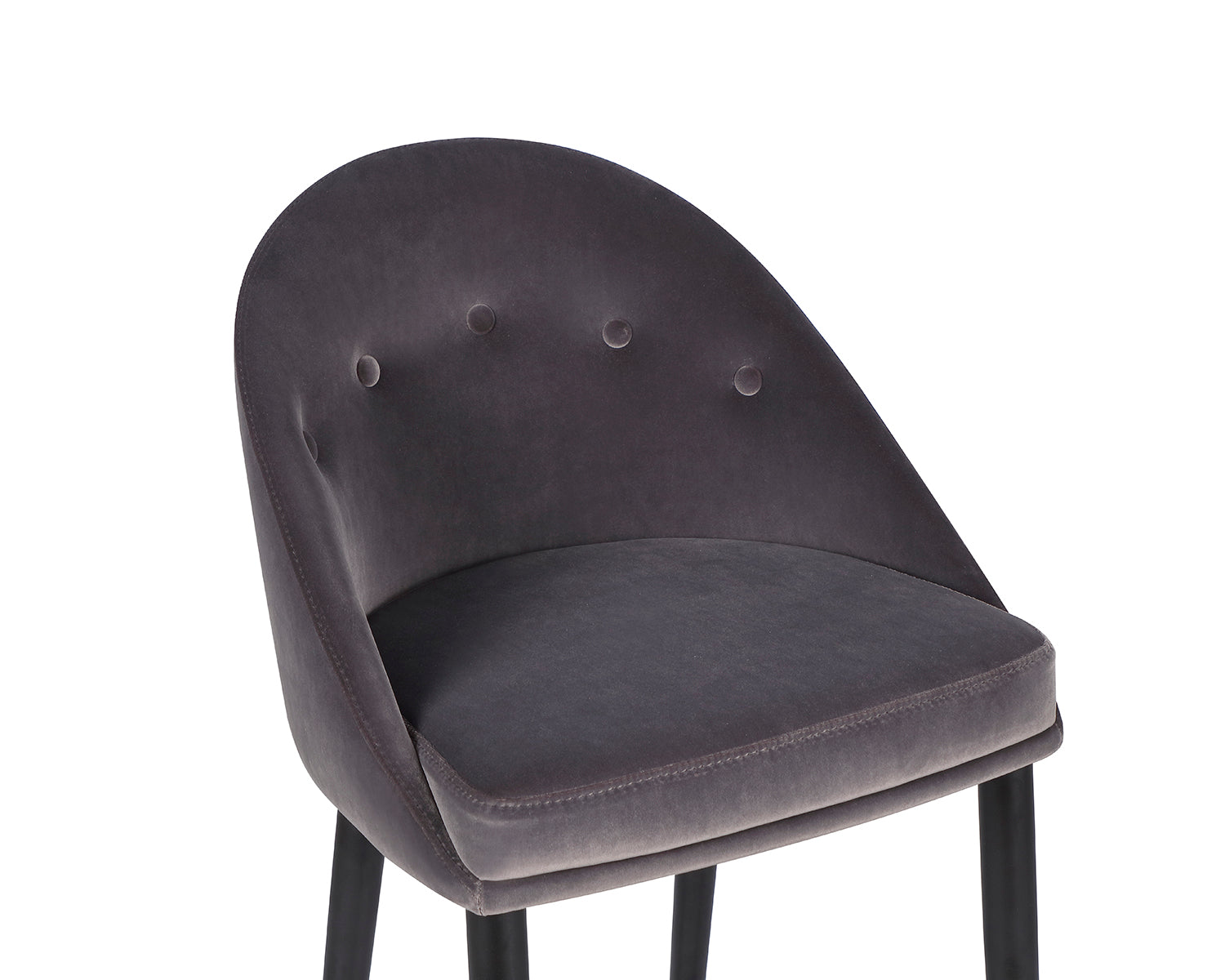 Arden Bar Stool - Gainsborough Nickel Grey Velvet