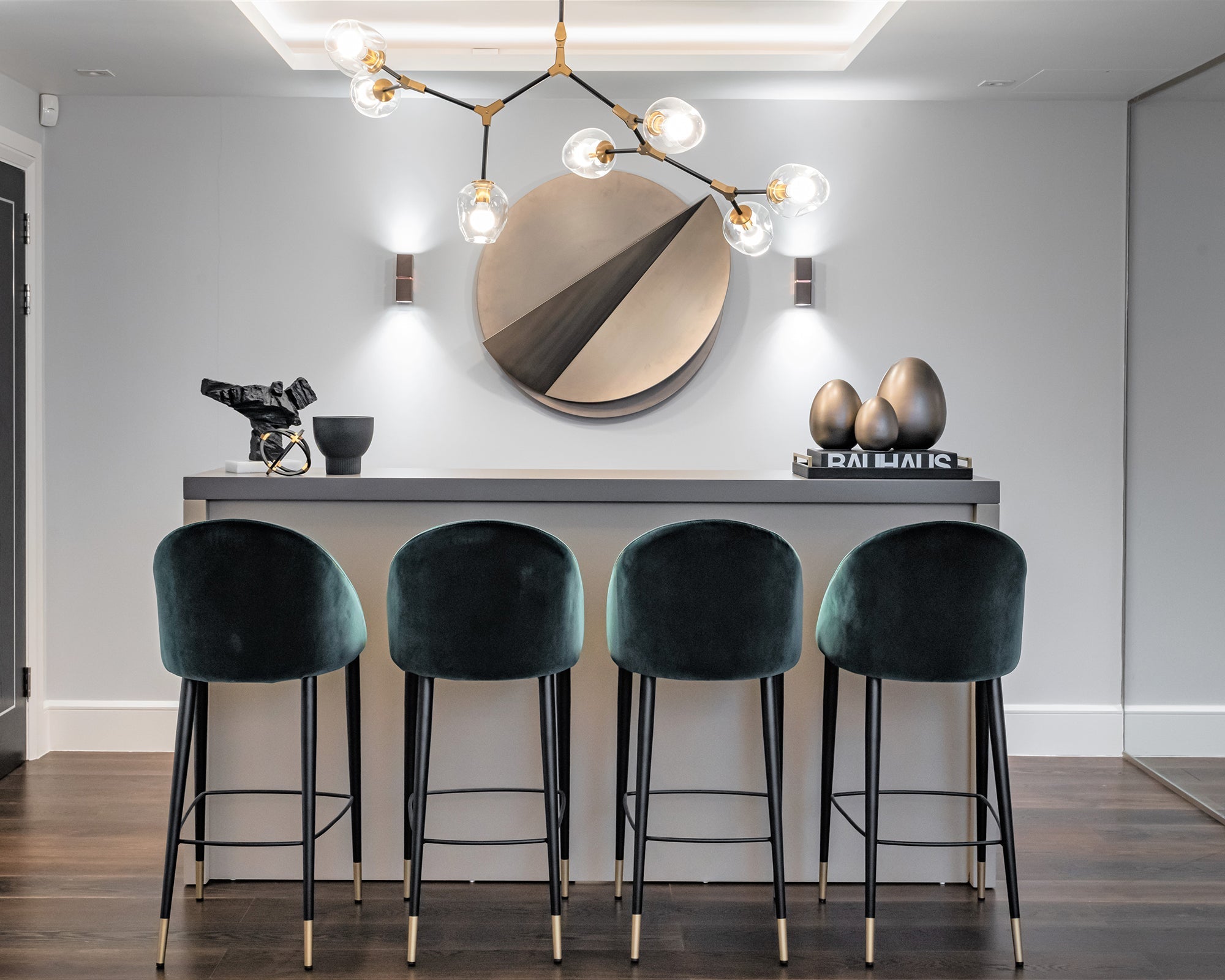 Arden Bar Stool - Gainsborough Emerald Green Velvet