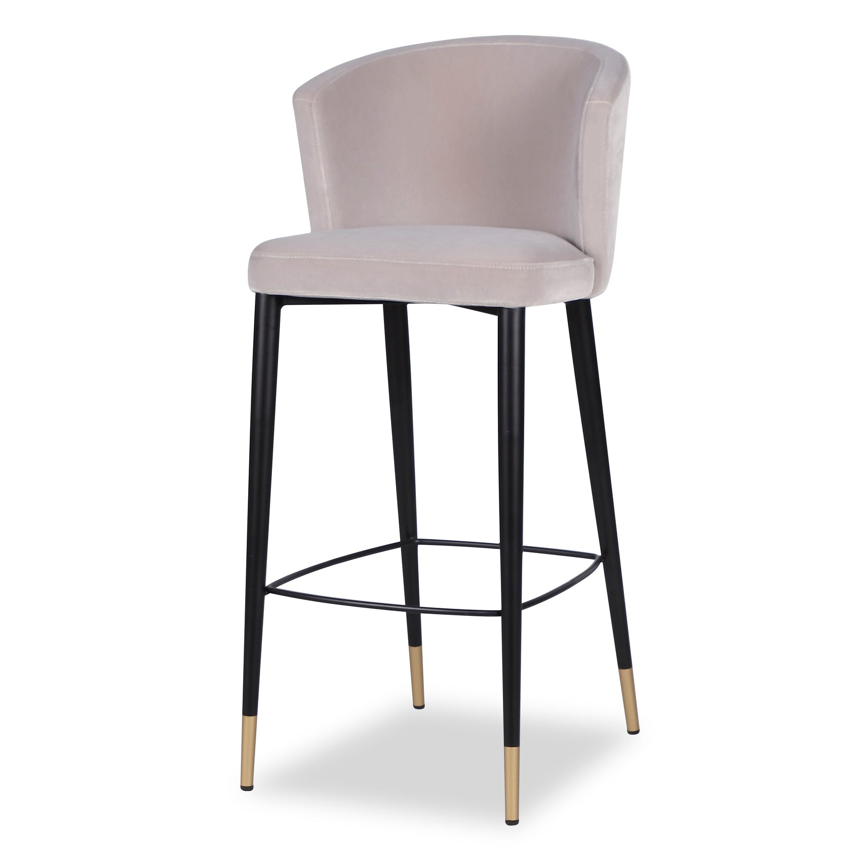 Elica Gainsborough Dorian Grey Velvet Bar Stool