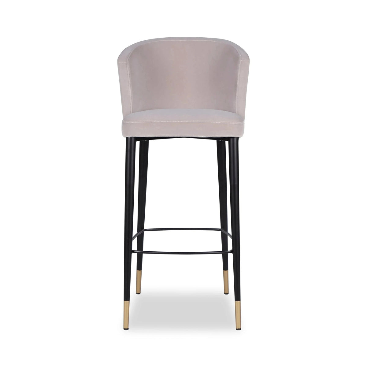 Elica Gainsborough Dorian Grey Velvet Bar Stool