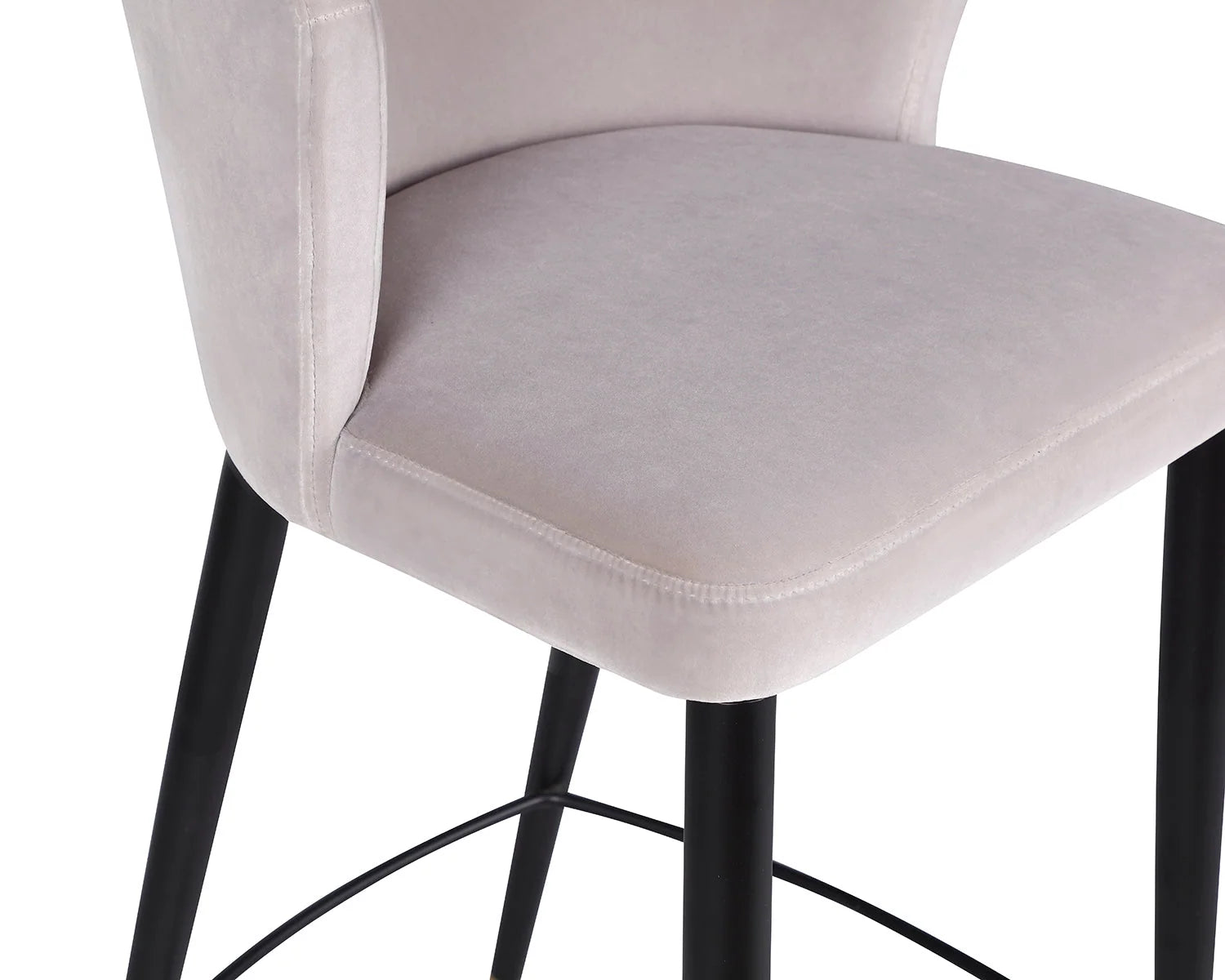 Elica Gainsborough Dorian Grey Velvet Bar Stool