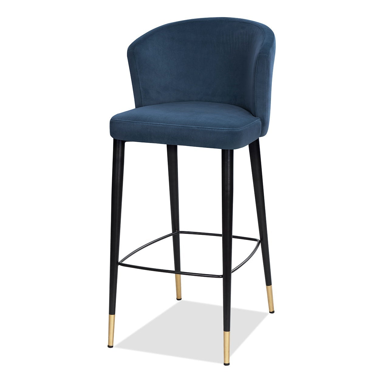 Elica Gainsborough Cobalt Blue Velvet Bar Stool