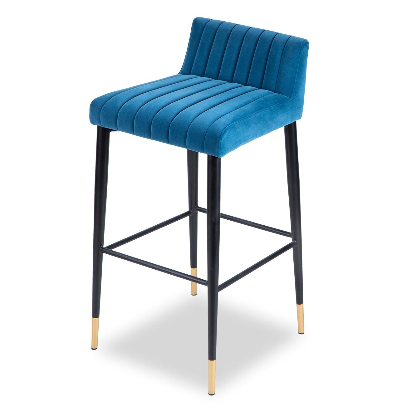 Coltrane Toscana Polar Blue Velvet Bar Stool
