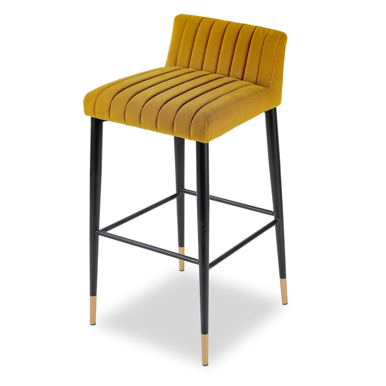 Coltrane Gainsborough Ochre Velvet Bar Stool
