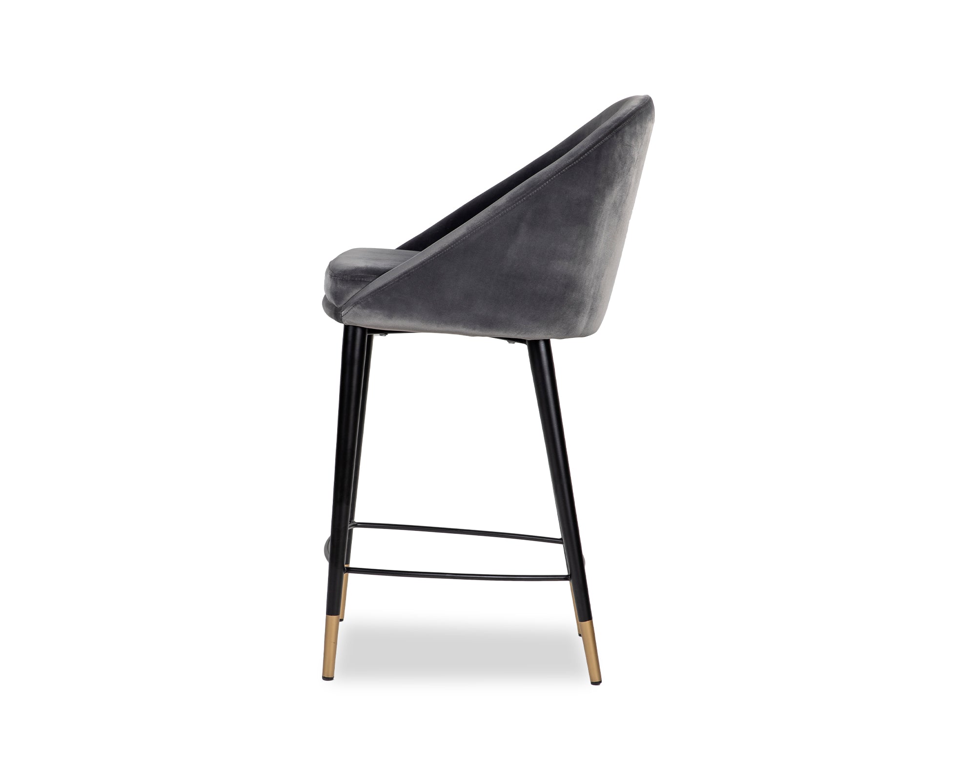 Arden Counter Stool - Gainsborough Nickel Grey Velvet