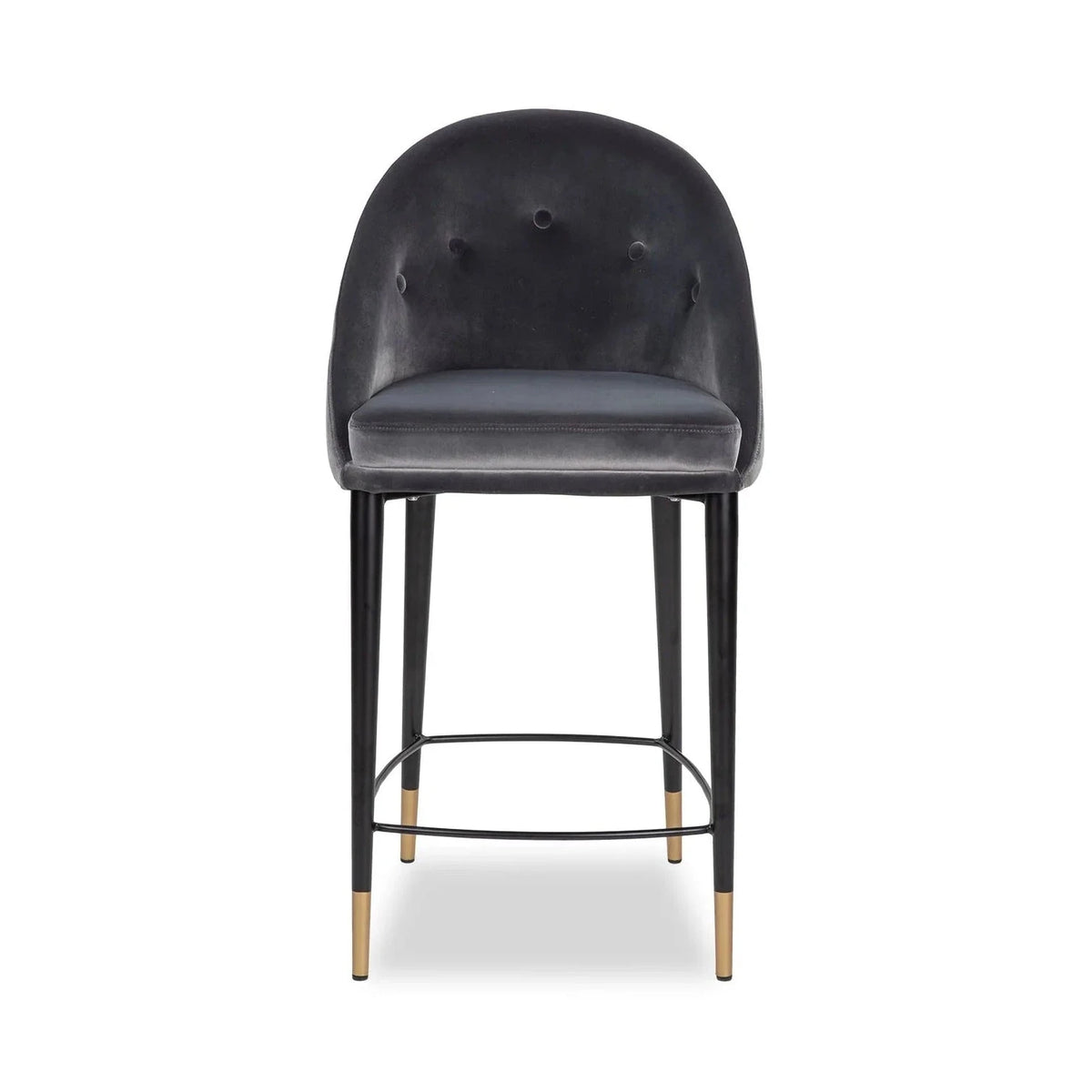 Arden Gainsborough Nickel Grey Velvet Counter Stool