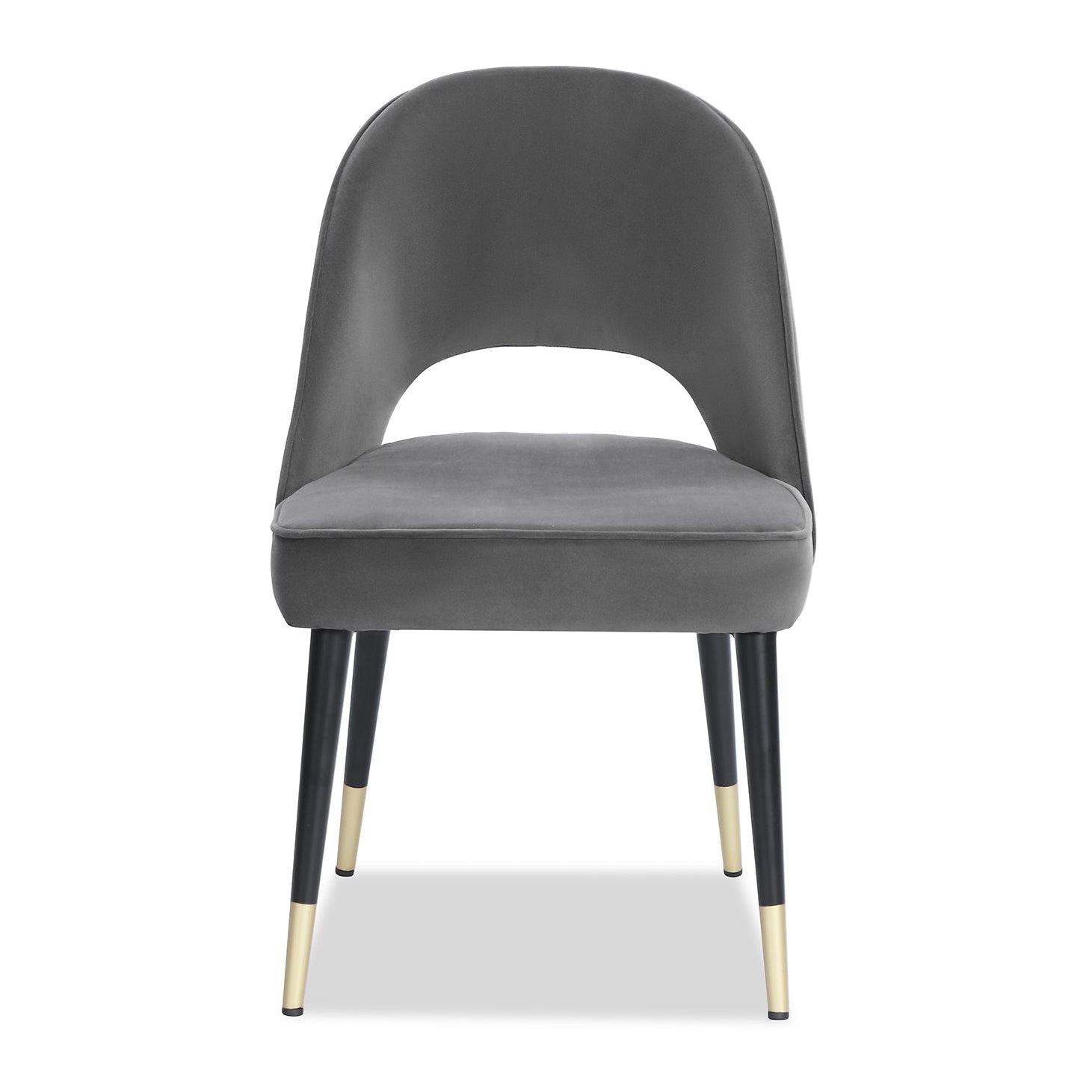 Set of 2 Yves Kaster II Slate Grey Velvet Dining Chairs