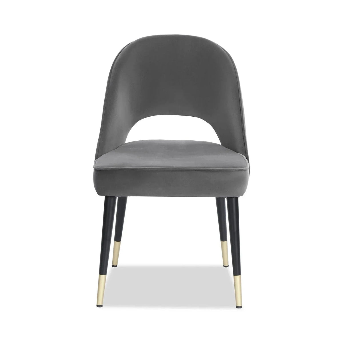 Set of 2 Yves Kaster II Slate Grey Velvet Dining Chairs